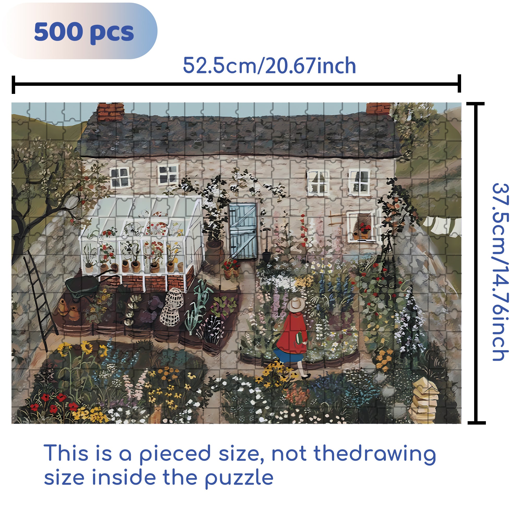 Cottage Garden 500pcs/1000pcs Jigsaw Puzzle, Scratch-Resistant, Interactive Family Game & Brain-Boosting DIY Decor, Perfect for Halloween, Christmas & New Year Gifts, Family Puzzle Game
