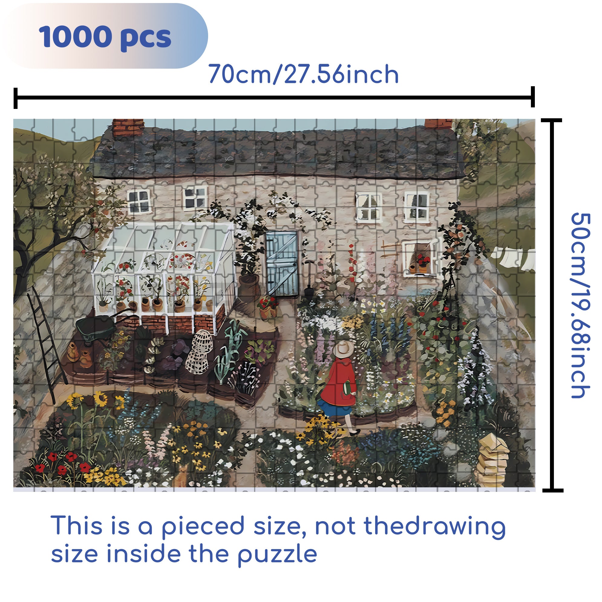 Cottage Garden 500pcs/1000pcs Jigsaw Puzzle, Scratch-Resistant, Interactive Family Game & Brain-Boosting DIY Decor, Perfect for Halloween, Christmas & New Year Gifts, Family Puzzle Game