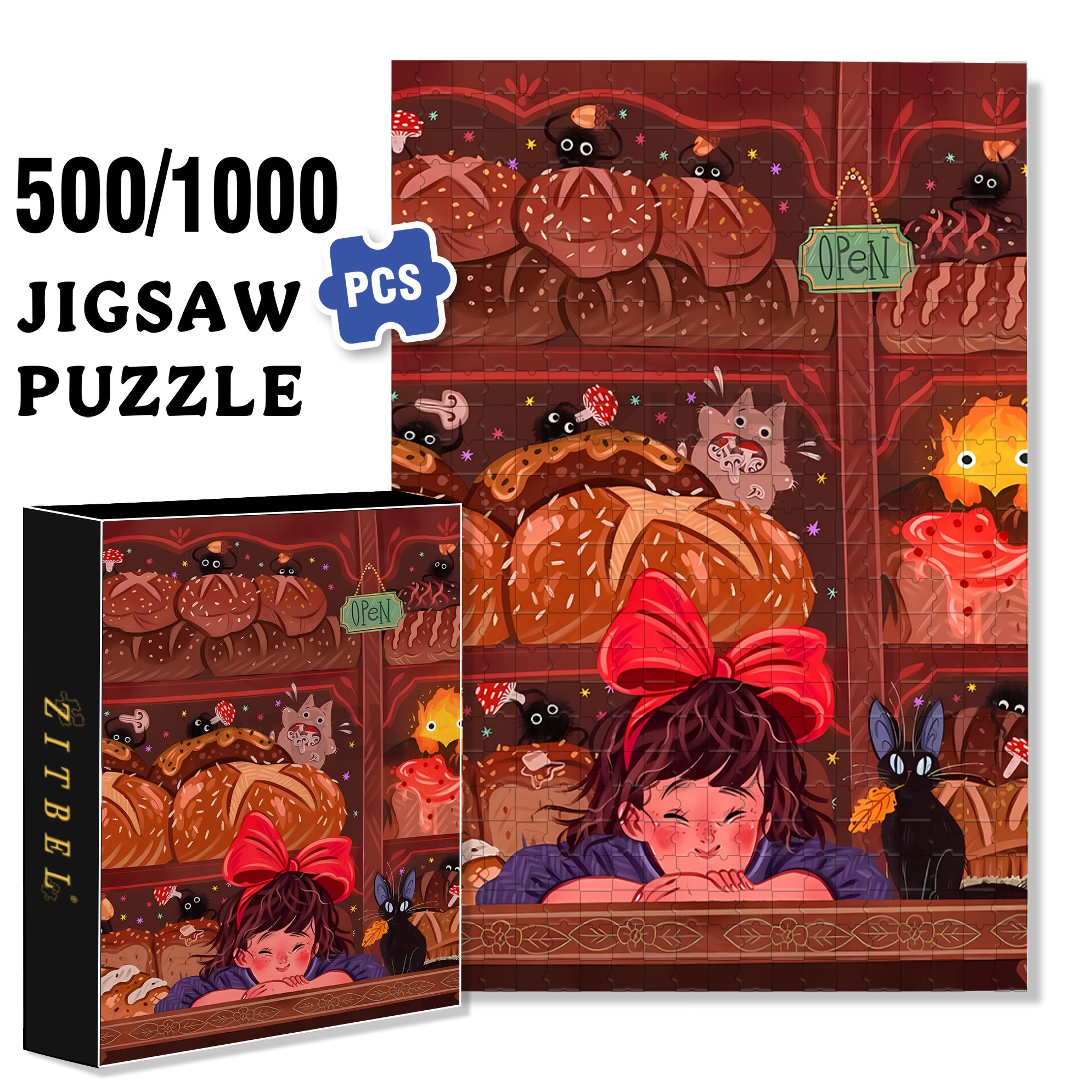 Eggette 500pcs/1000pcs Jigsaw Puzzle, Scratch-Resistant, Interactive Family Game & Brain-Boosting DIY Decor, Perfect for Halloween, Christmas & New Year Gifts, Family Puzzle Game