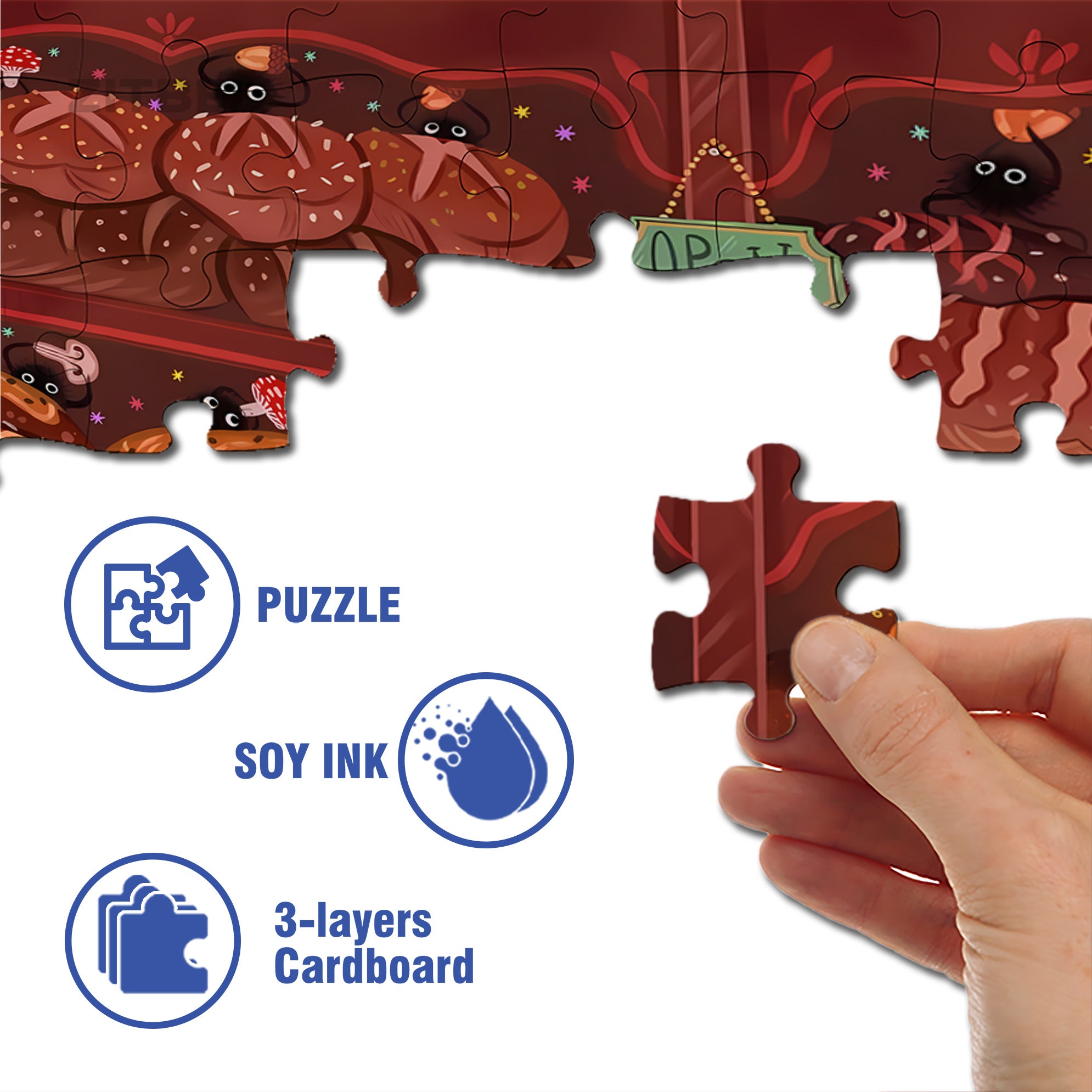 Eggette 500pcs/1000pcs Jigsaw Puzzle, Scratch-Resistant, Interactive Family Game & Brain-Boosting DIY Decor, Perfect for Halloween, Christmas & New Year Gifts, Family Puzzle Game