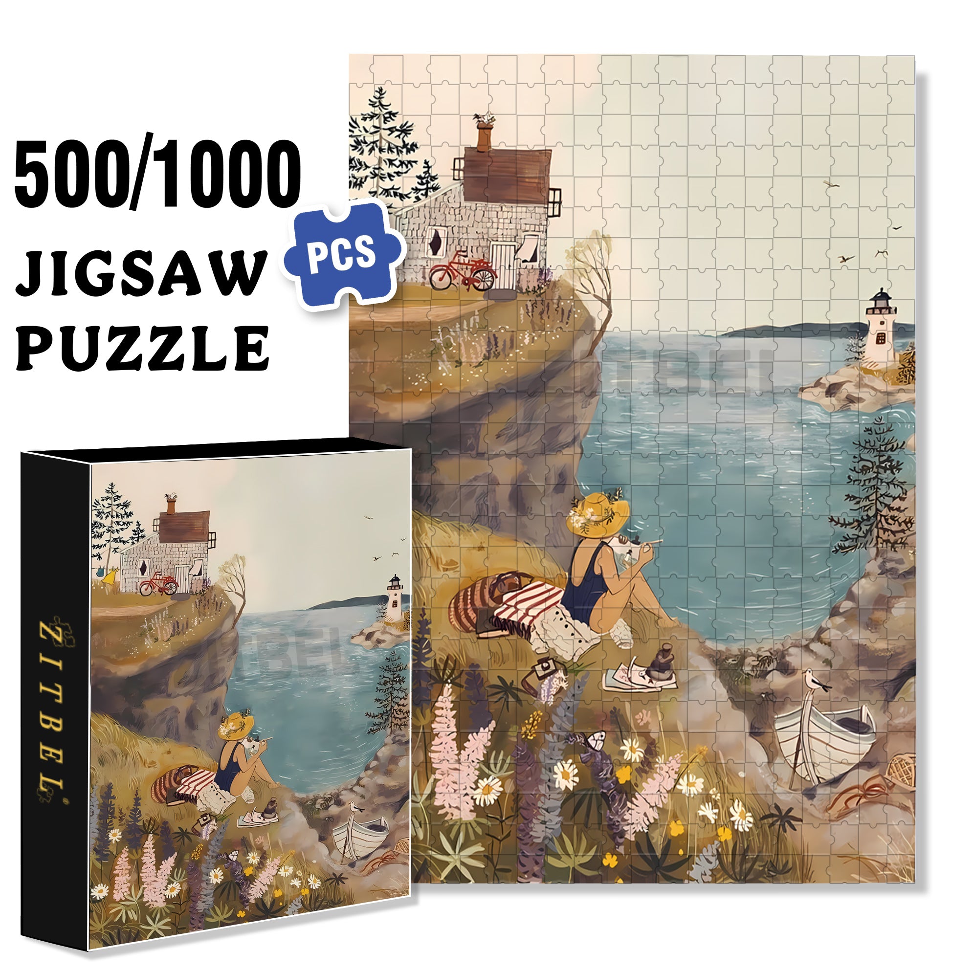 Empty Myself 500pcs/1000pcs Jigsaw Puzzle, Scratch-Resistant, Interactive Family Game & Brain-Boosting DIY Decor, Perfect for Halloween, Christmas & New Year Gifts, Family Puzzle Game