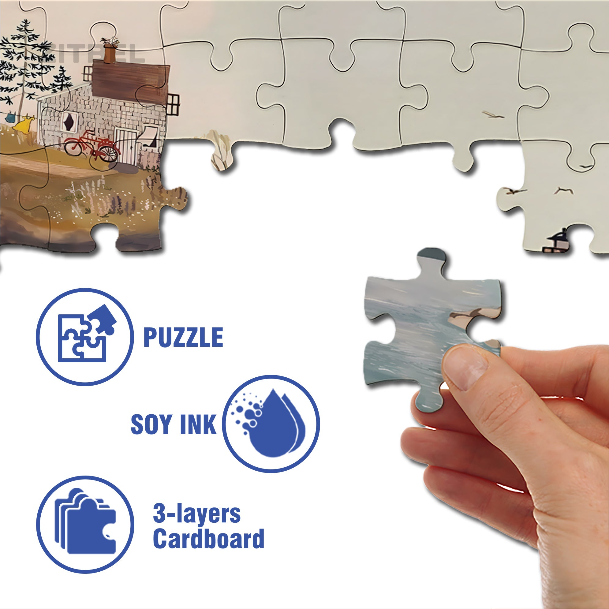 Empty Myself 500pcs/1000pcs Jigsaw Puzzle, Scratch-Resistant, Interactive Family Game & Brain-Boosting DIY Decor, Perfect for Halloween, Christmas & New Year Gifts, Family Puzzle Game