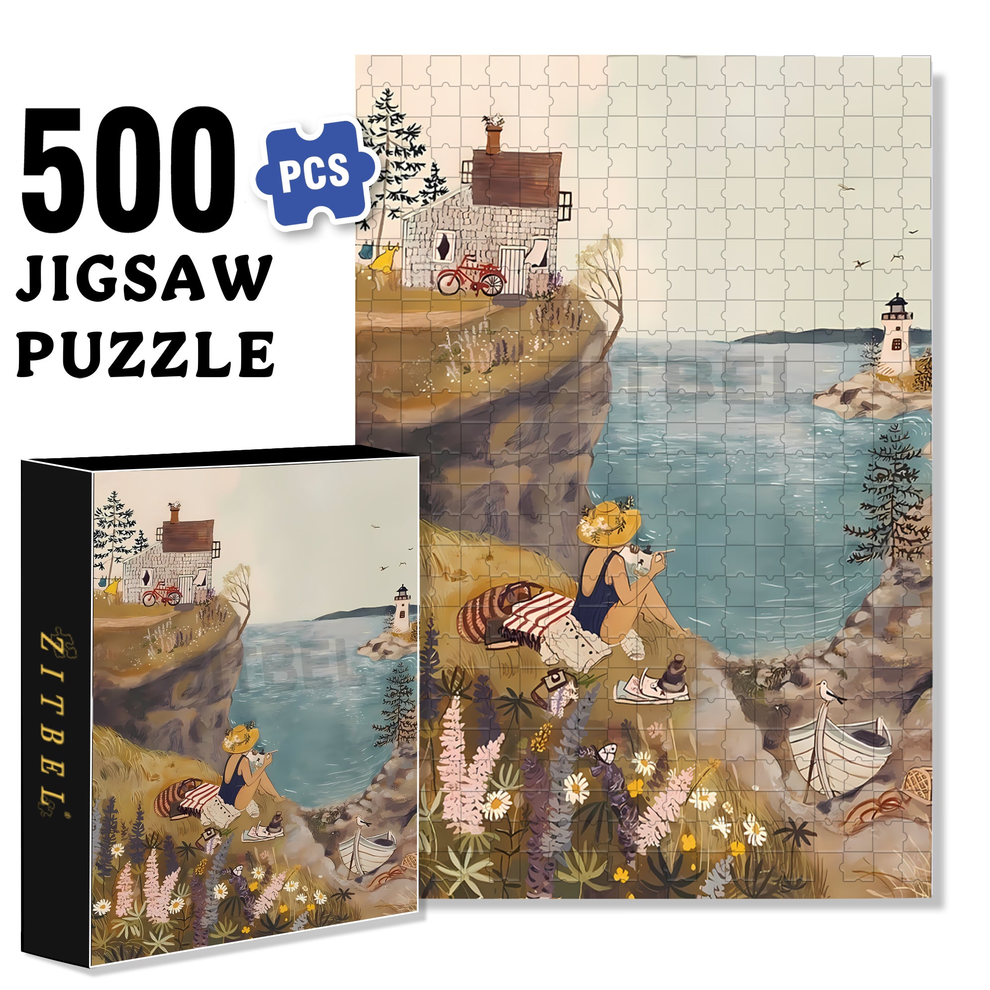 Empty Myself 500pcs/1000pcs Jigsaw Puzzle, Scratch-Resistant, Interactive Family Game & Brain-Boosting DIY Decor, Perfect for Halloween, Christmas & New Year Gifts, Family Puzzle Game
