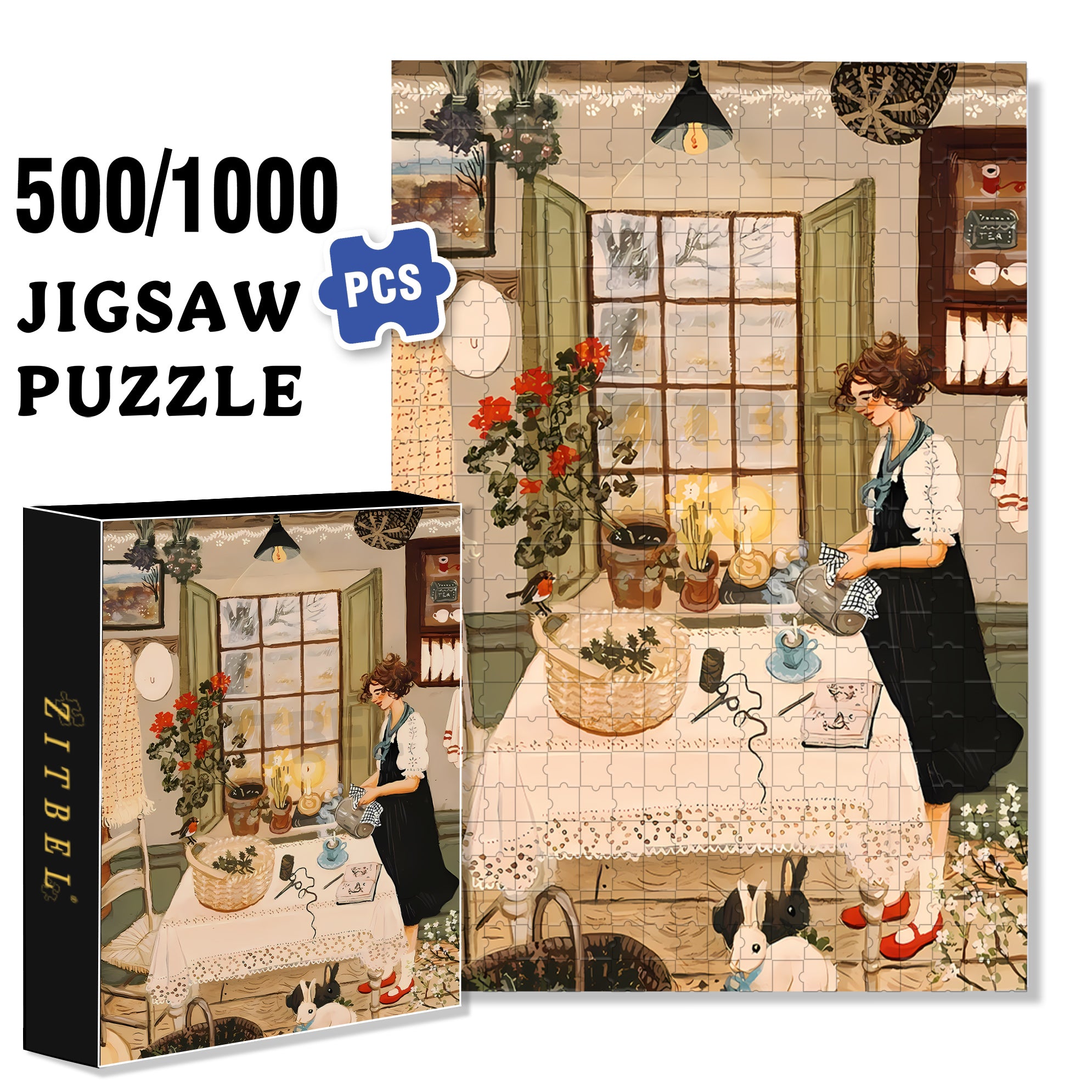 Everything I Loved in March 500pcs/1000pcs Jigsaw Puzzle, Scratch-Resistant, Interactive Family Game & Brain-Boosting DIY Decor, Perfect for Halloween, Christmas & New Year Gifts, Family Puzzle Game