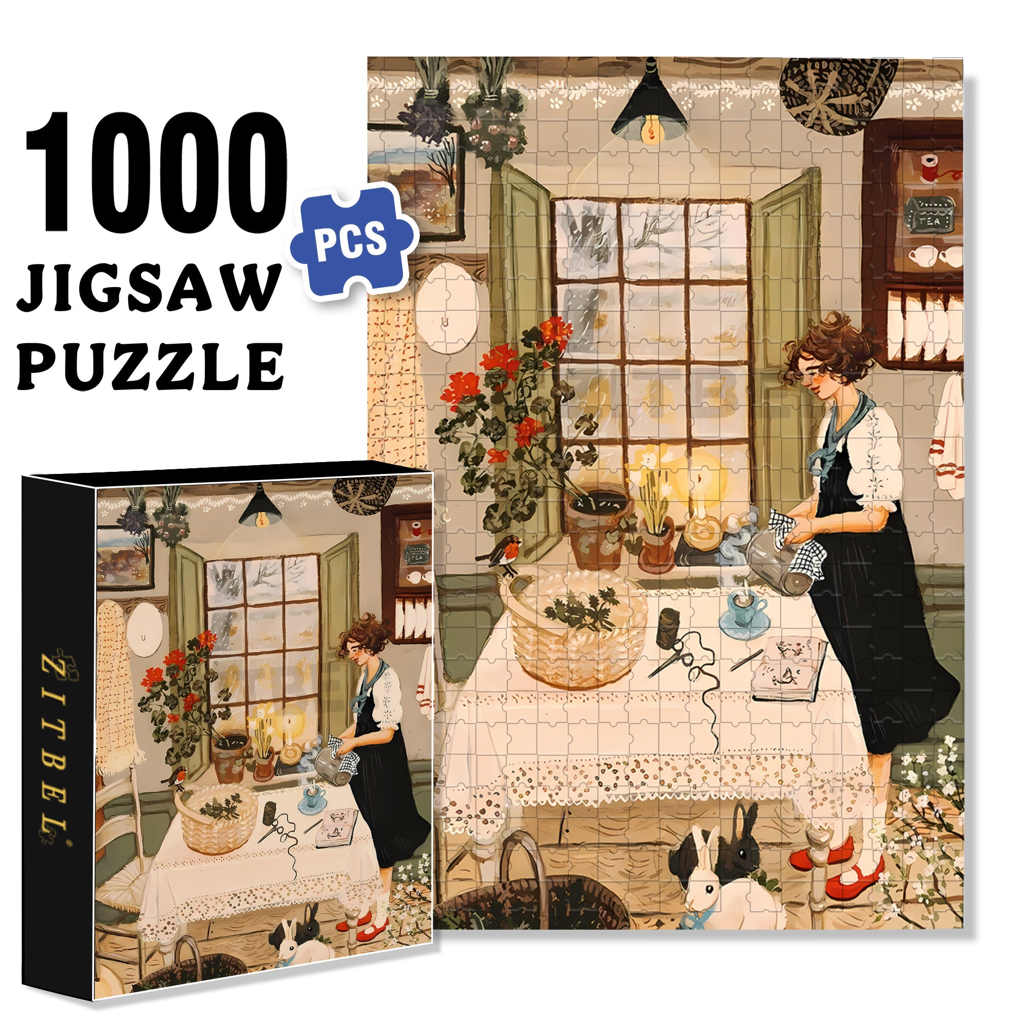 Everything I Loved in March 500pcs/1000pcs Jigsaw Puzzle, Scratch-Resistant, Interactive Family Game & Brain-Boosting DIY Decor, Perfect for Halloween, Christmas & New Year Gifts, Family Puzzle Game