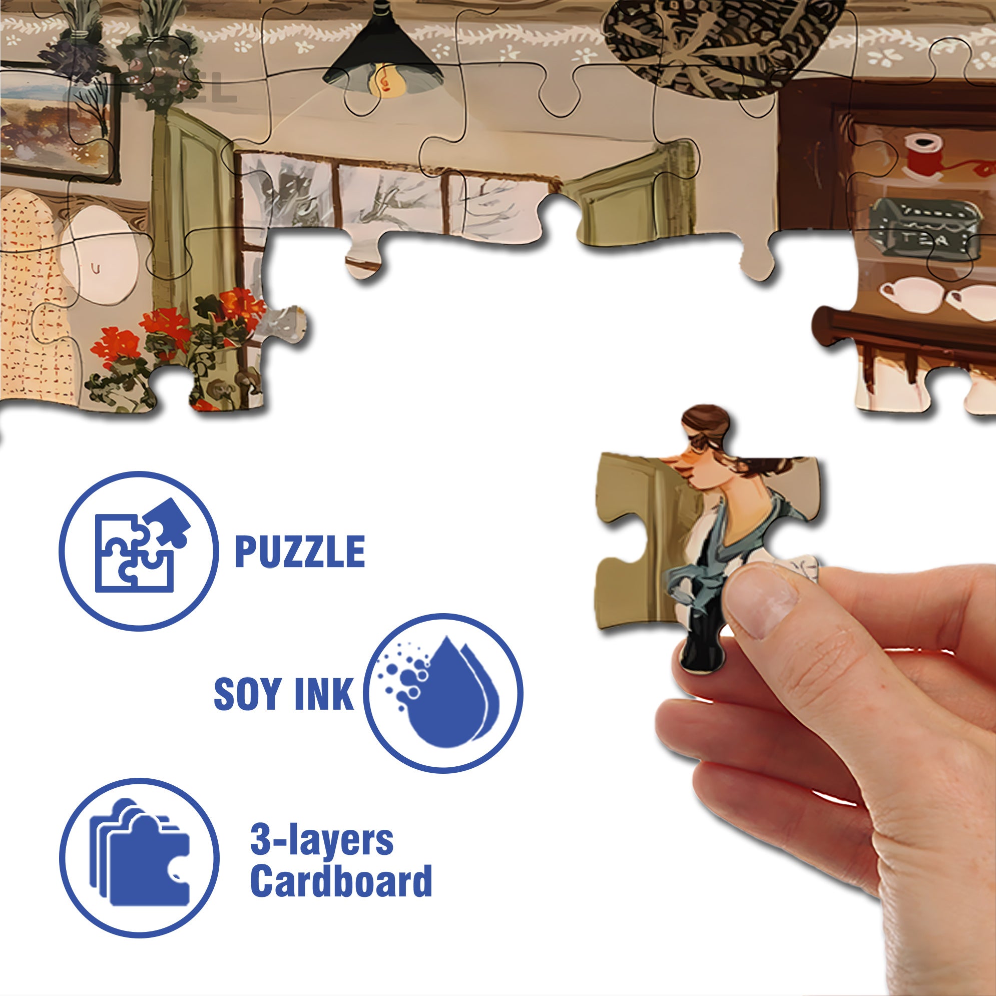 Everything I Loved in March 500pcs/1000pcs Jigsaw Puzzle, Scratch-Resistant, Interactive Family Game & Brain-Boosting DIY Decor, Perfect for Halloween, Christmas & New Year Gifts, Family Puzzle Game