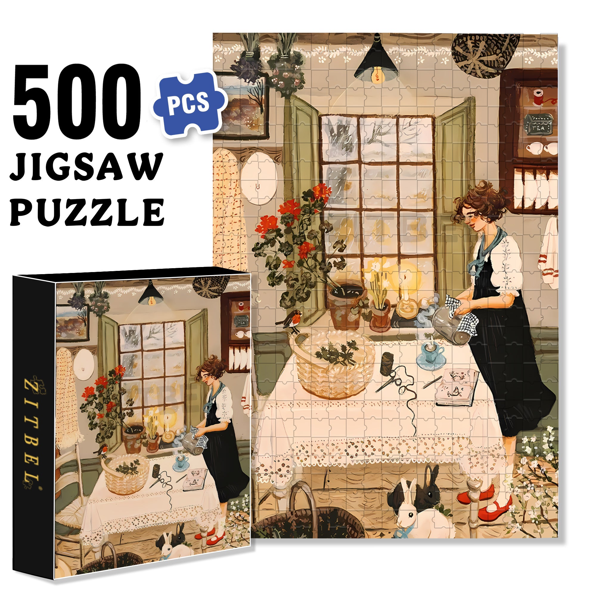 Everything I Loved in March 500pcs/1000pcs Jigsaw Puzzle, Scratch-Resistant, Interactive Family Game & Brain-Boosting DIY Decor, Perfect for Halloween, Christmas & New Year Gifts, Family Puzzle Game