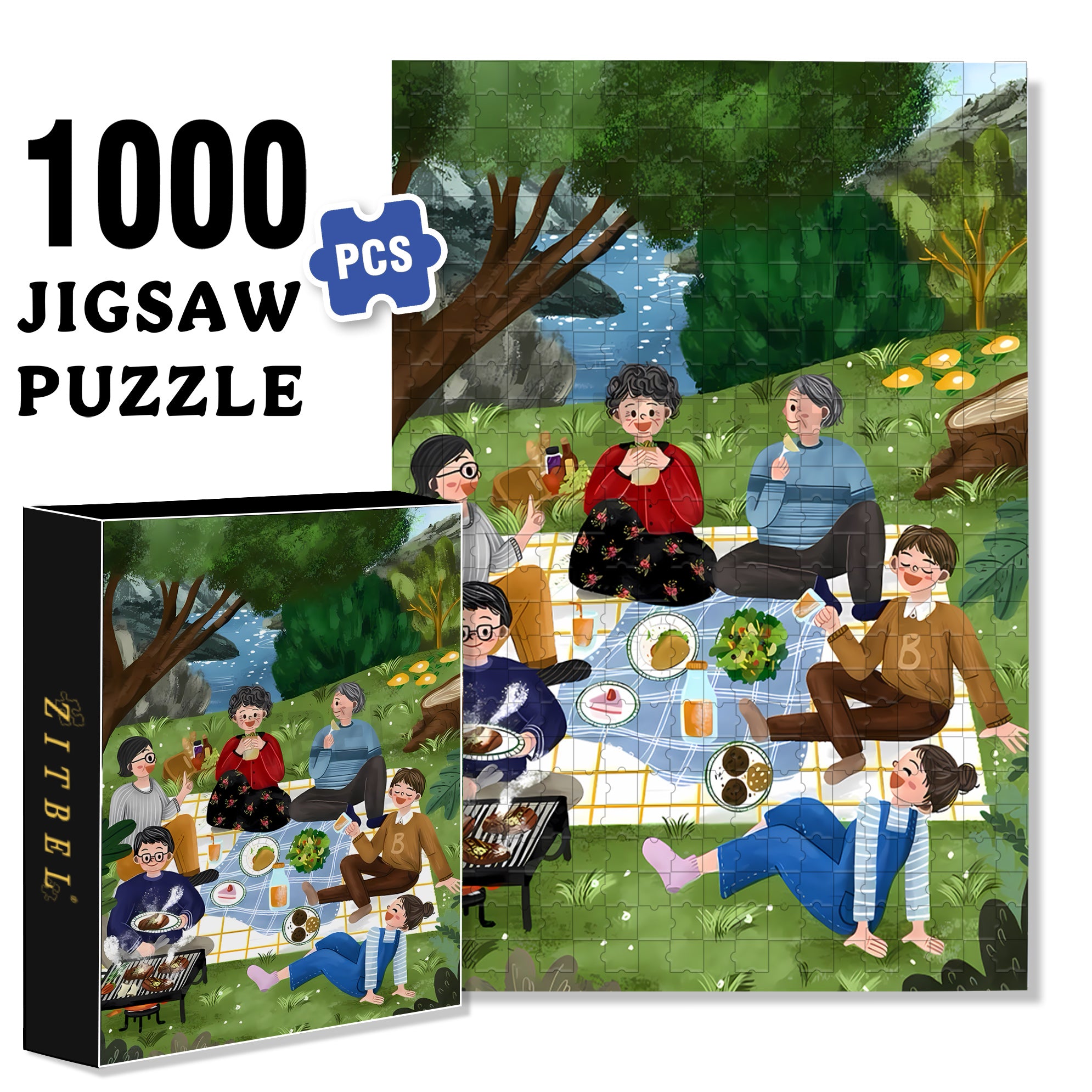 Family Activity 500pcs/1000pcs Jigsaw Puzzle, Scratch-Resistant, Interactive Family Game & Brain-Boosting DIY Decor, Perfect for Halloween, Christmas & New Year Gifts, Family Puzzle Game