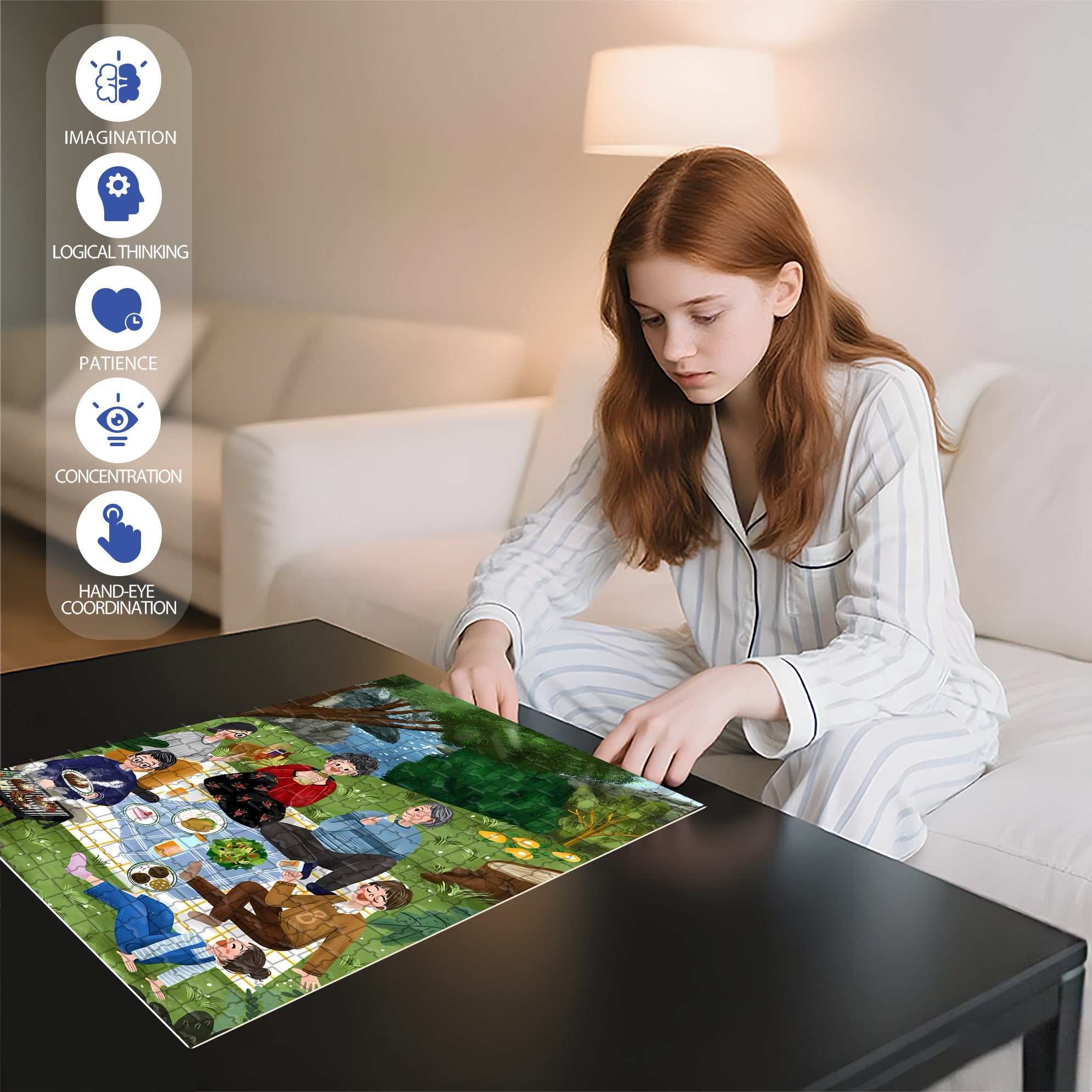 Family Activity 500pcs/1000pcs Jigsaw Puzzle, Scratch-Resistant, Interactive Family Game & Brain-Boosting DIY Decor, Perfect for Halloween, Christmas & New Year Gifts, Family Puzzle Game