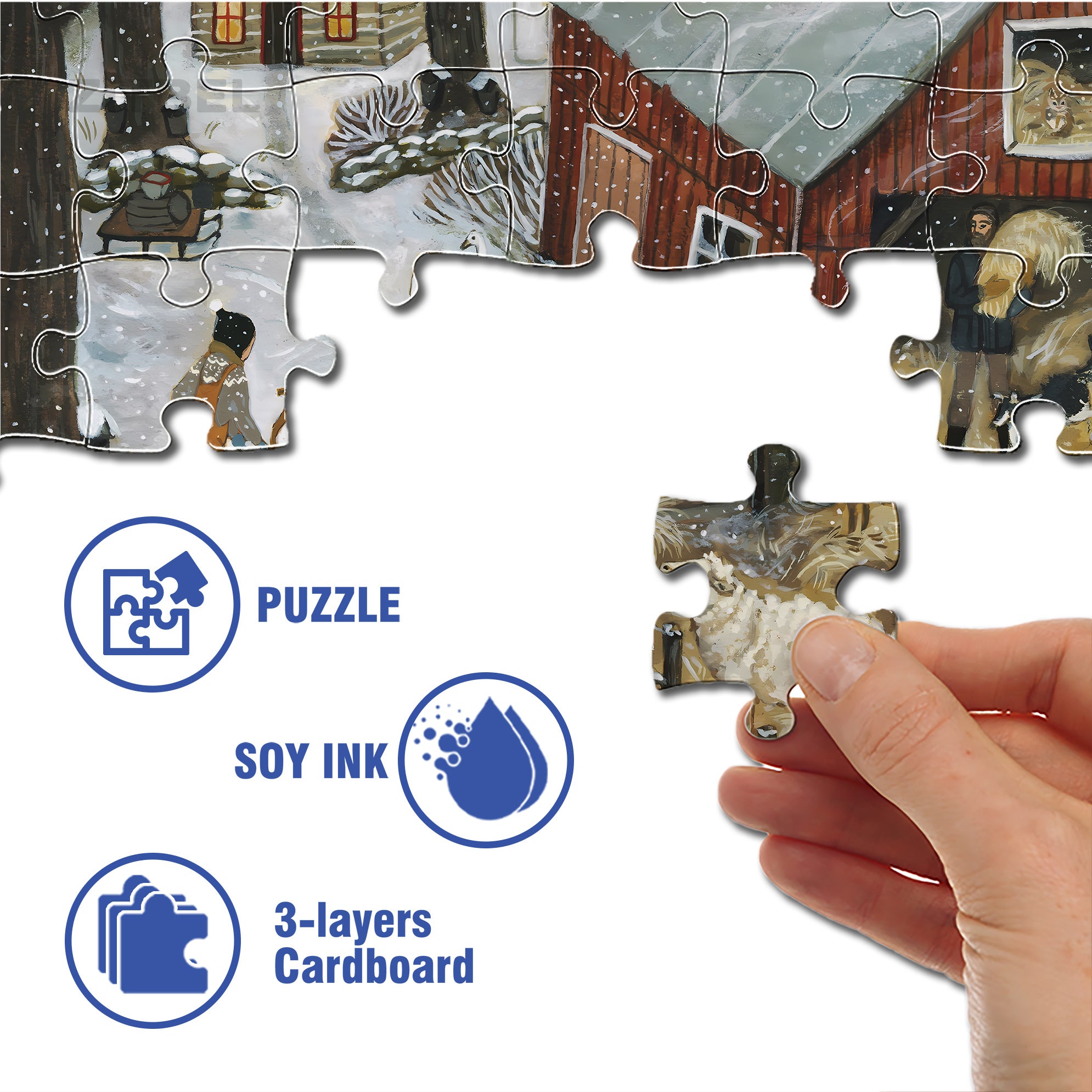 Feed The Sheep 500pcs/1000pcs Jigsaw Puzzle, Scratch-Resistant, Interactive Family Game & Brain-Boosting DIY Decor, Perfect for Halloween, Christmas & New Year Gifts, Family Puzzle Game