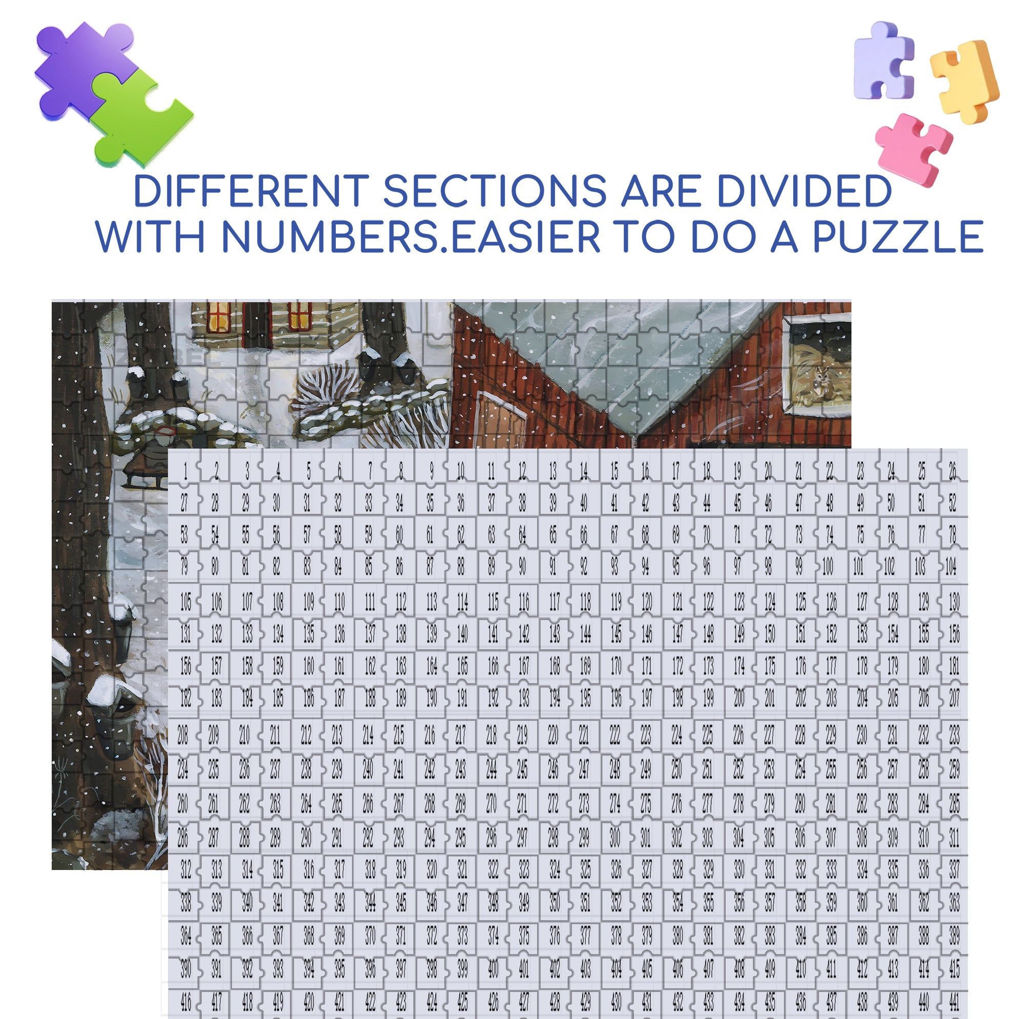 Feed The Sheep 500pcs/1000pcs Jigsaw Puzzle, Scratch-Resistant, Interactive Family Game & Brain-Boosting DIY Decor, Perfect for Halloween, Christmas & New Year Gifts, Family Puzzle Game
