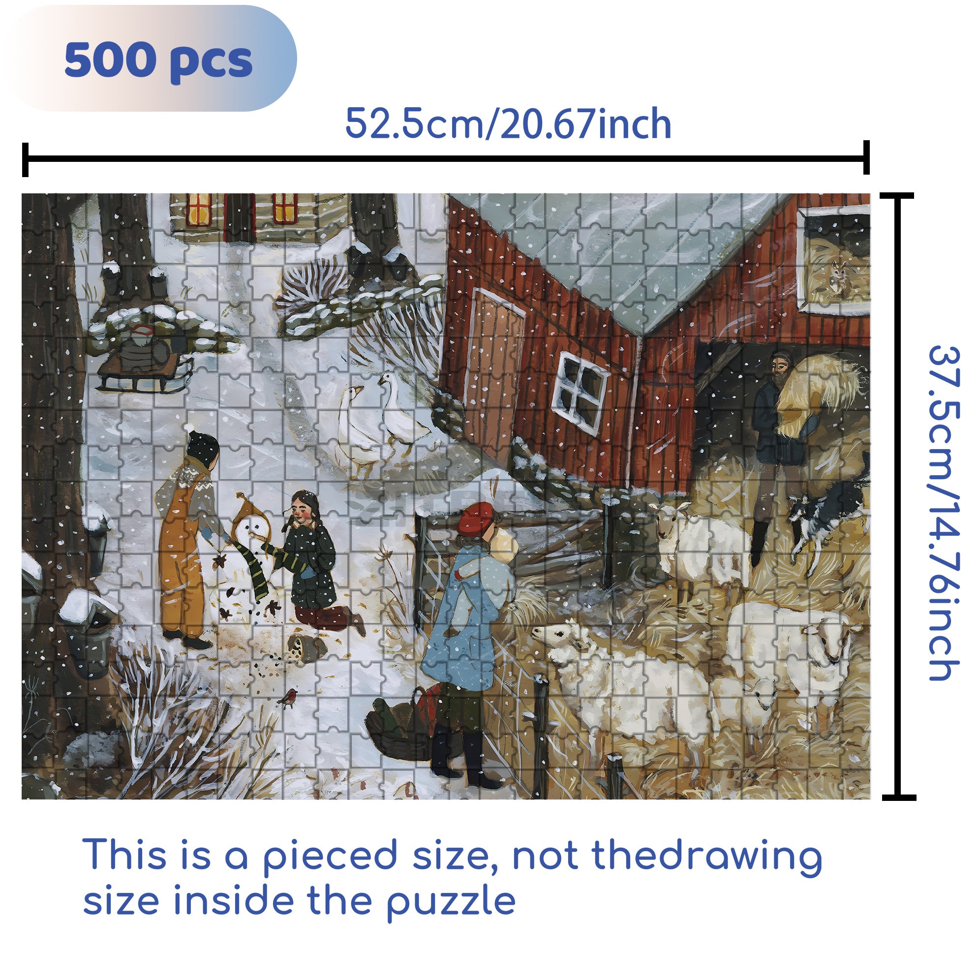 Feed The Sheep 500pcs/1000pcs Jigsaw Puzzle, Scratch-Resistant, Interactive Family Game & Brain-Boosting DIY Decor, Perfect for Halloween, Christmas & New Year Gifts, Family Puzzle Game