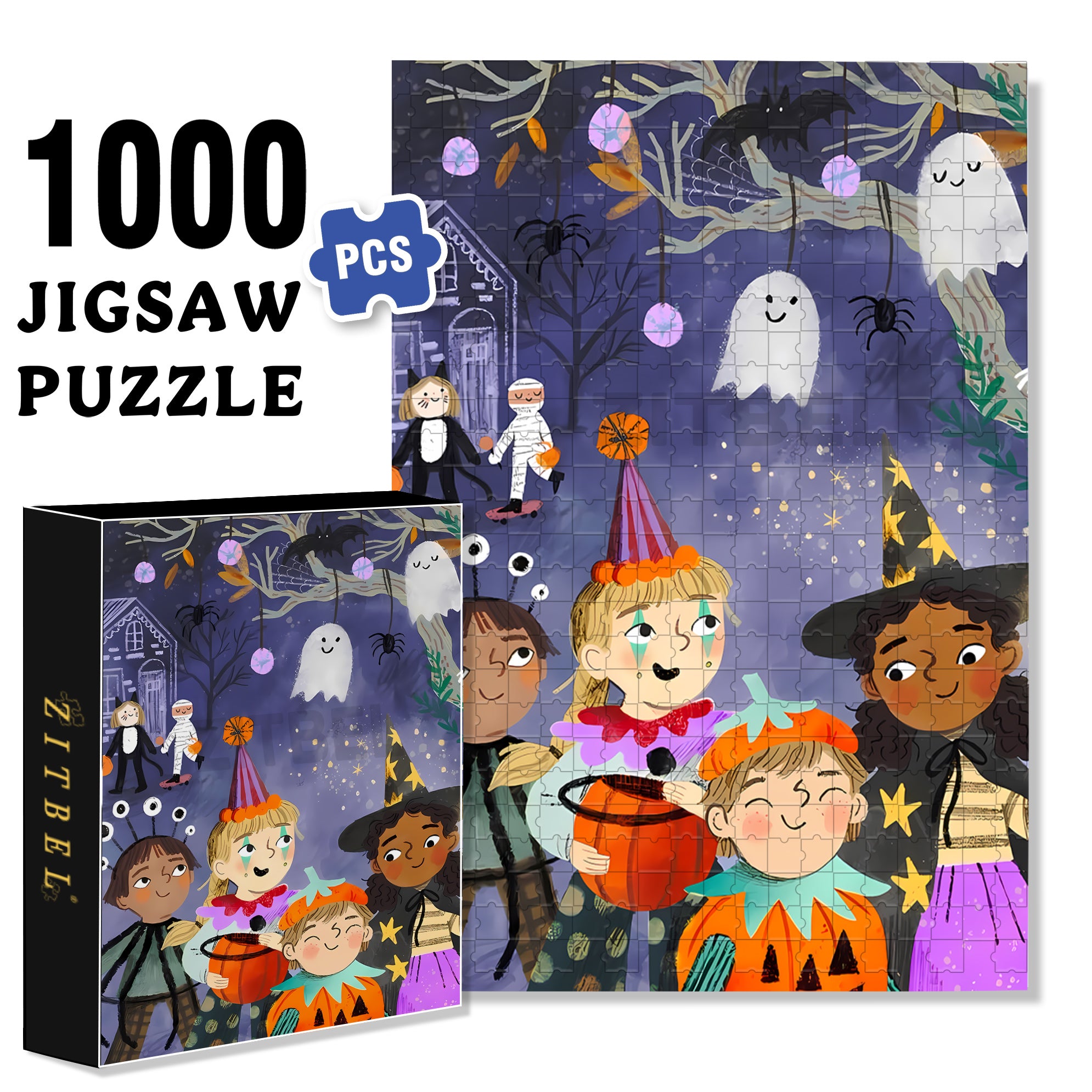 Ghost Sightings 500pcs/1000pcs Jigsaw Puzzle, Scratch-Resistant, Interactive Family Game & Brain-Boosting DIY Decor, Perfect for Halloween, Christmas & New Year Gifts, Family Puzzle Game