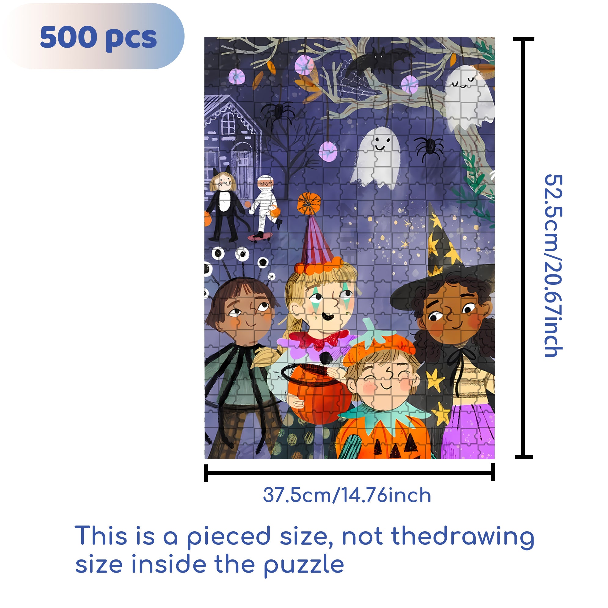 Ghost Sightings 500pcs/1000pcs Jigsaw Puzzle, Scratch-Resistant, Interactive Family Game & Brain-Boosting DIY Decor, Perfect for Halloween, Christmas & New Year Gifts, Family Puzzle Game