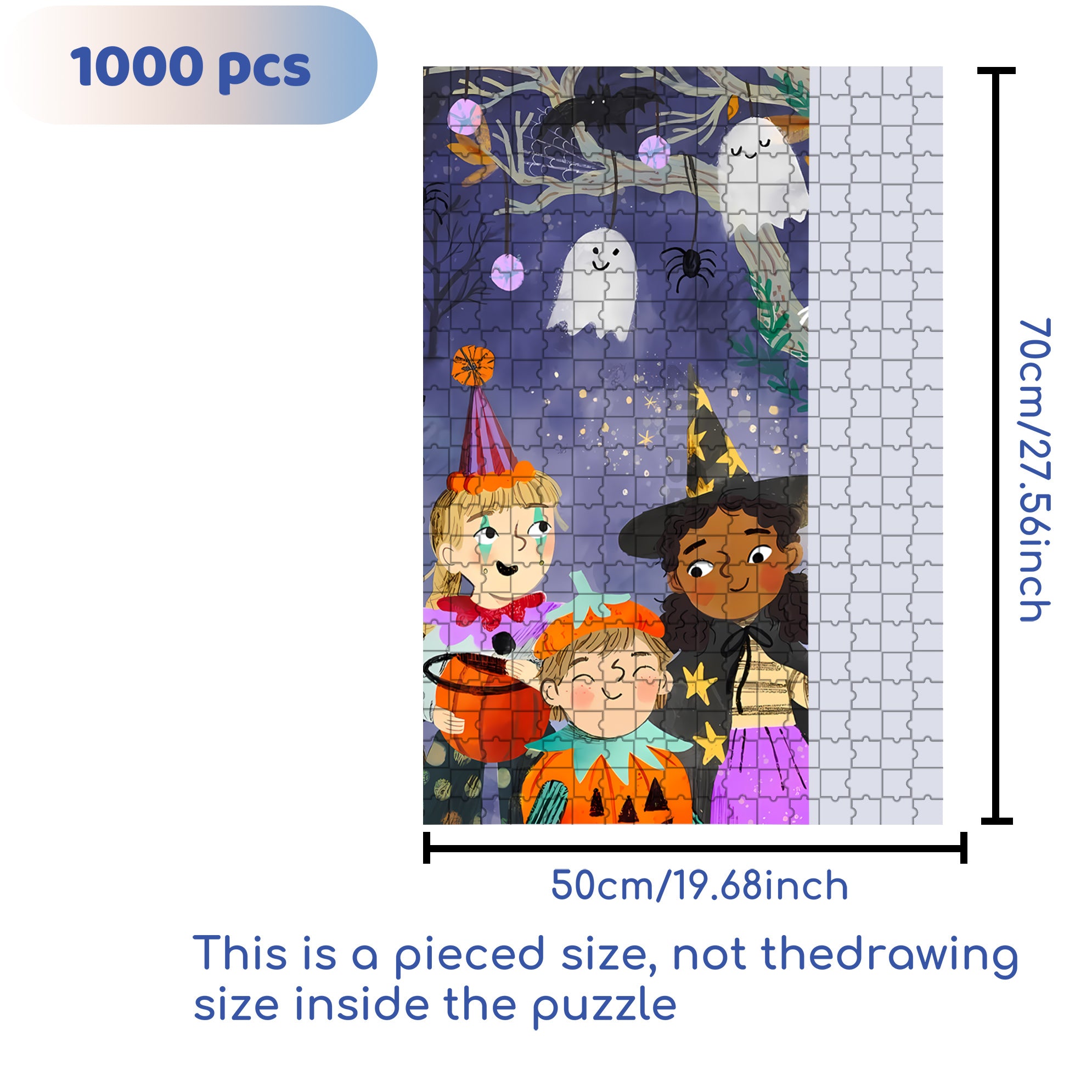 Ghost Sightings 500pcs/1000pcs Jigsaw Puzzle, Scratch-Resistant, Interactive Family Game & Brain-Boosting DIY Decor, Perfect for Halloween, Christmas & New Year Gifts, Family Puzzle Game