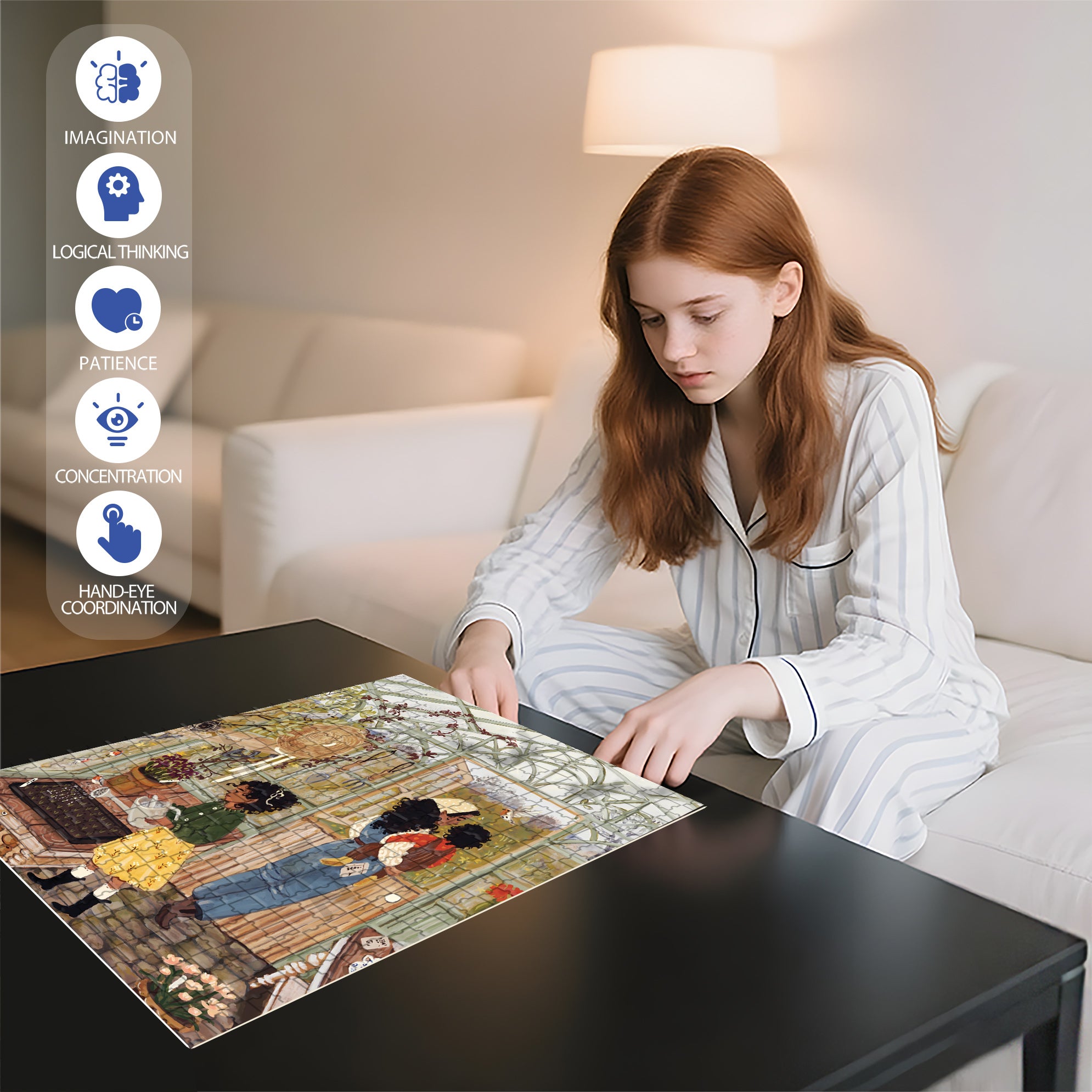 Glass Greenhouse 500pcs/1000pcs Jigsaw Puzzle, Scratch-Resistant, Interactive Family Game & Brain-Boosting DIY Decor, Perfect for Halloween, Christmas & New Year Gifts, Family Puzzle Game