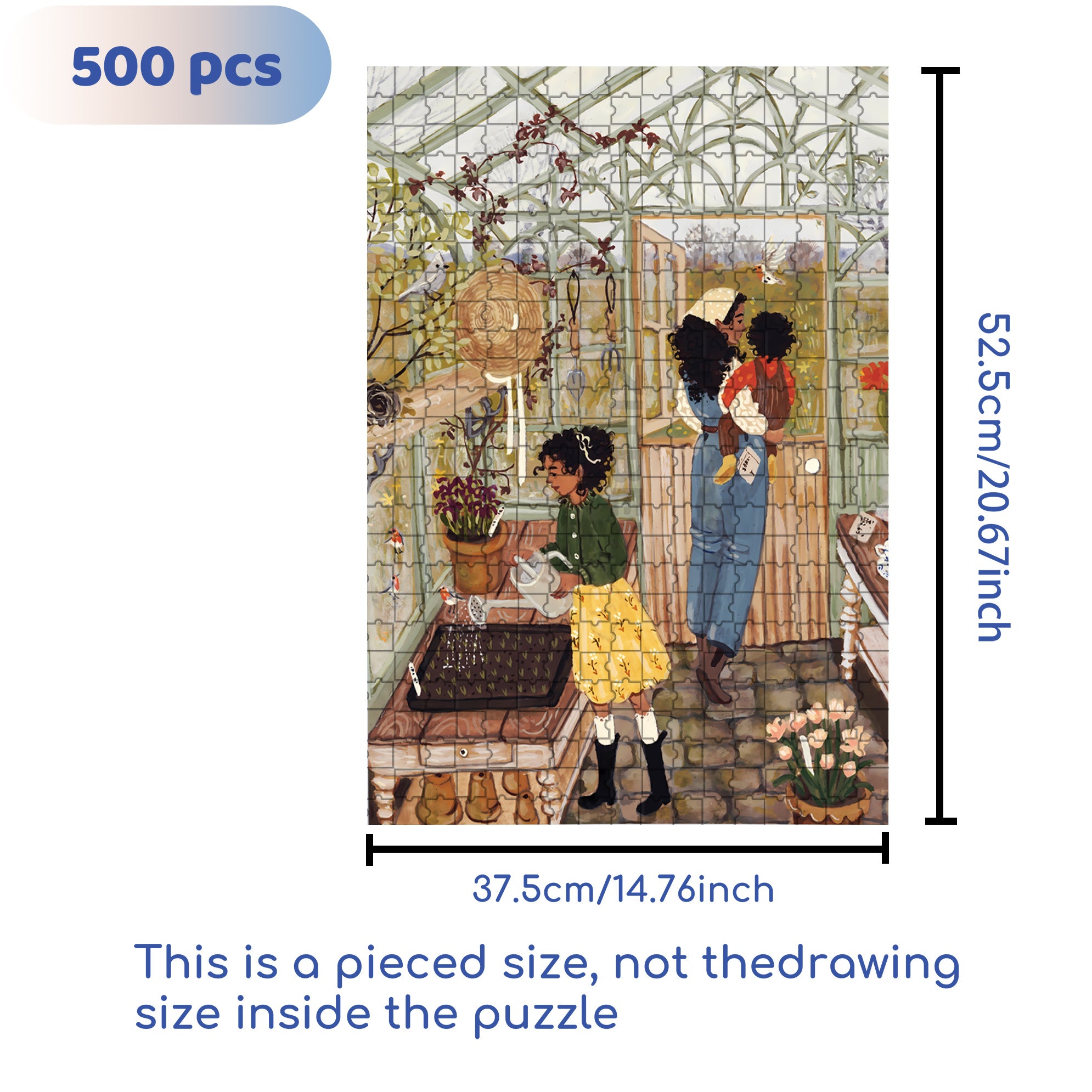 Glass Greenhouse 500pcs/1000pcs Jigsaw Puzzle, Scratch-Resistant, Interactive Family Game & Brain-Boosting DIY Decor, Perfect for Halloween, Christmas & New Year Gifts, Family Puzzle Game