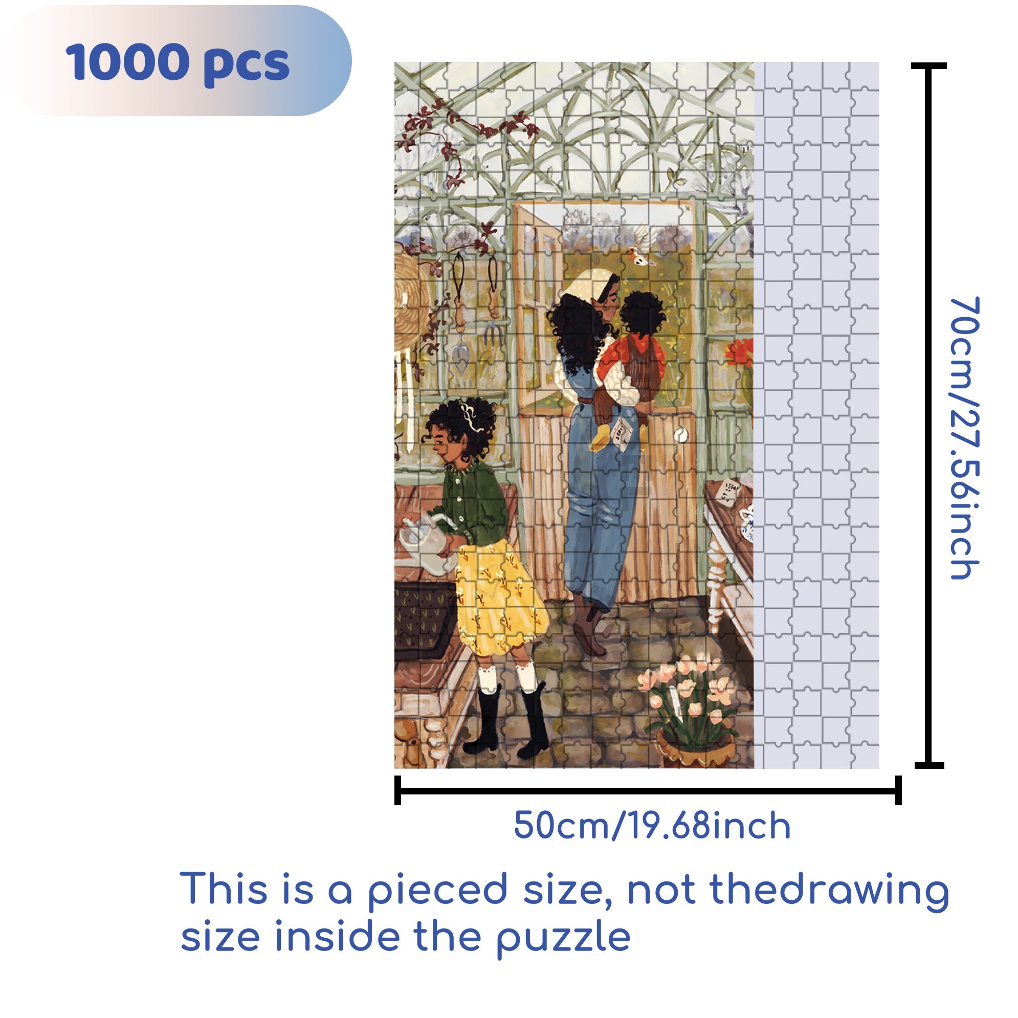 Glass Greenhouse 500pcs/1000pcs Jigsaw Puzzle, Scratch-Resistant, Interactive Family Game & Brain-Boosting DIY Decor, Perfect for Halloween, Christmas & New Year Gifts, Family Puzzle Game