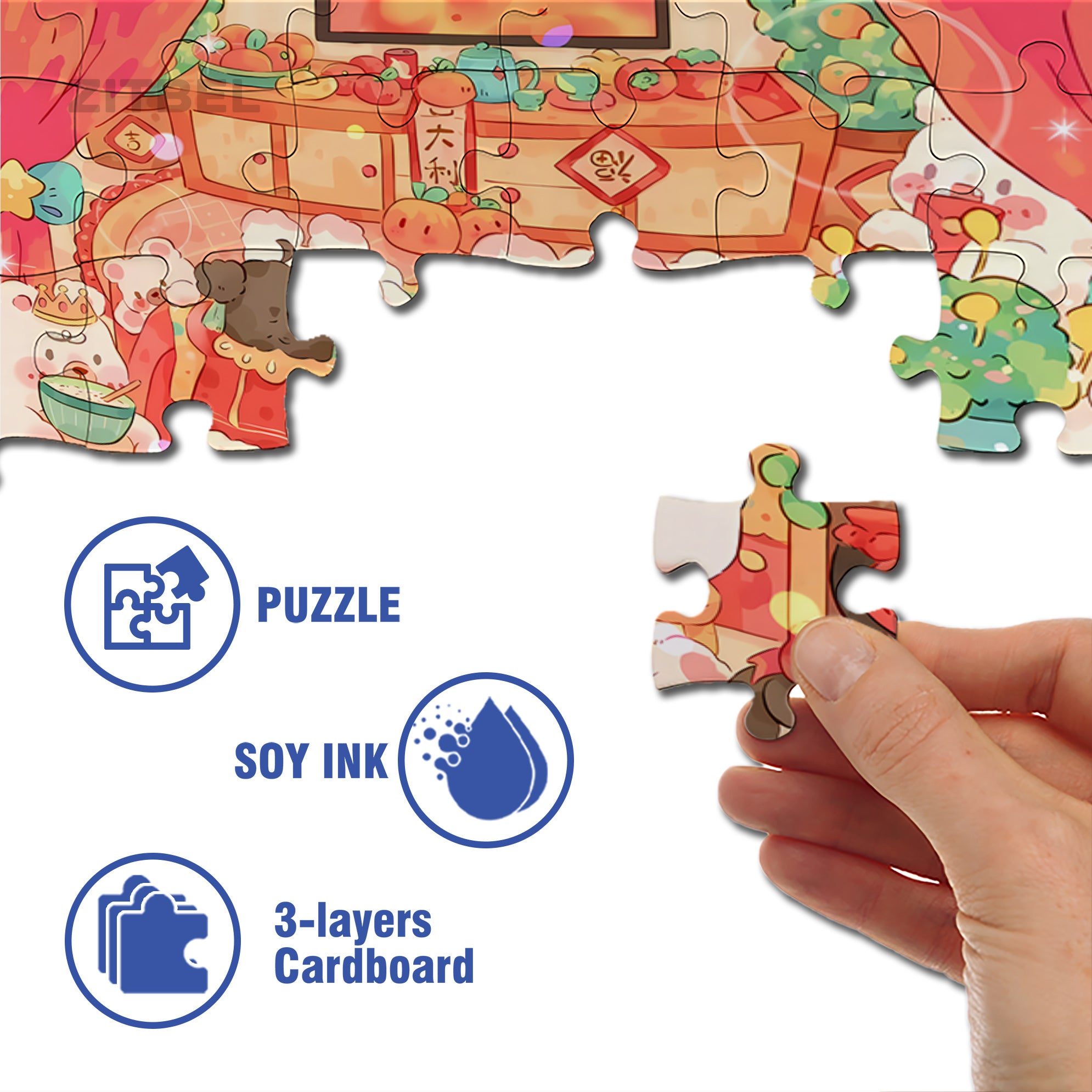Good Luck 500pcs/1000pcs Jigsaw Puzzle, Scratch-Resistant, Interactive Family Game & Brain-Boosting DIY Decor, Perfect for Halloween, Christmas & New Year Gifts, Family Puzzle Game