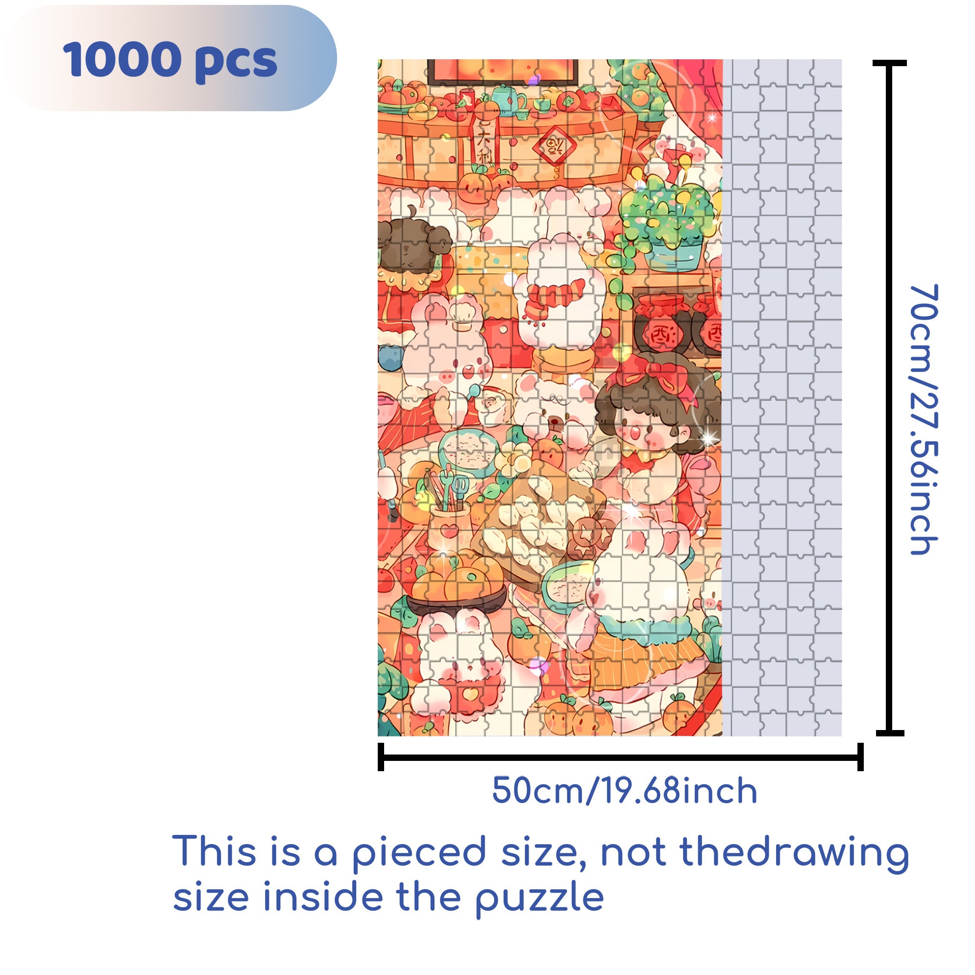 Good Luck 500pcs/1000pcs Jigsaw Puzzle, Scratch-Resistant, Interactive Family Game & Brain-Boosting DIY Decor, Perfect for Halloween, Christmas & New Year Gifts, Family Puzzle Game