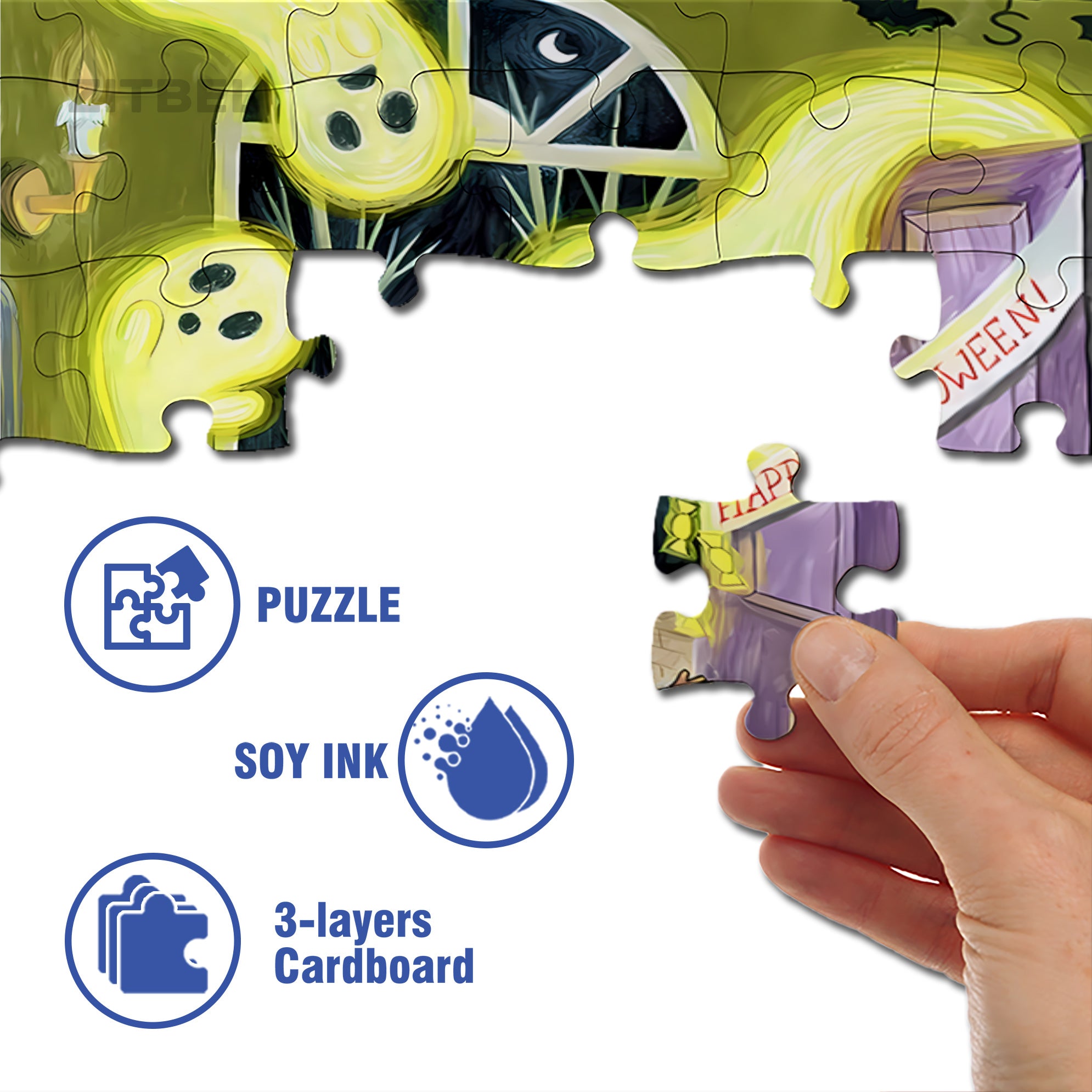 Happy Halloween 500pcs/1000pcs Jigsaw Puzzle, Scratch-Resistant, Interactive Family Game & Brain-Boosting DIY Decor, Perfect for Halloween, Christmas & New Year Gifts, Family Puzzle Game