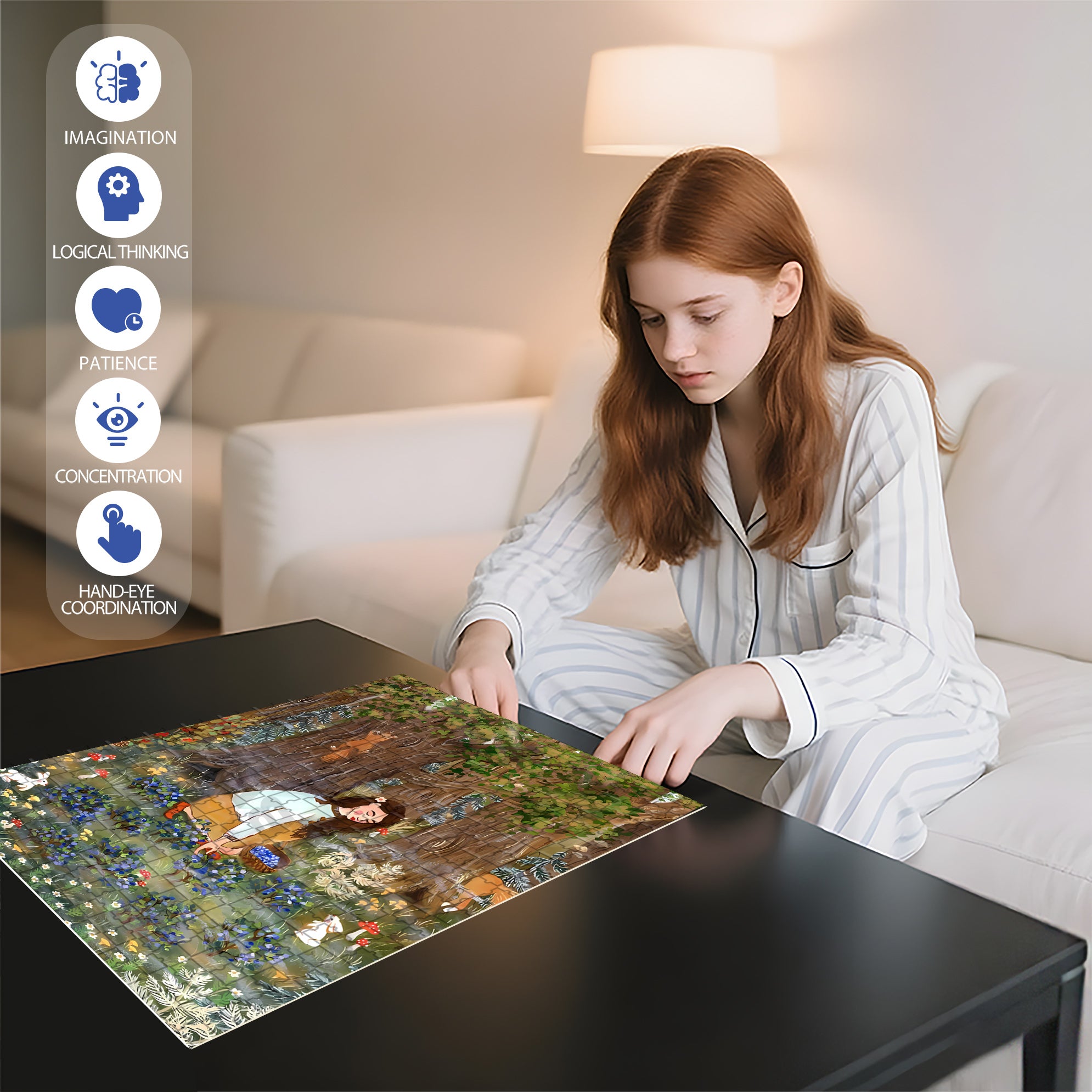 Harvesting Berries 500pcs/1000pcs Jigsaw Puzzle, Scratch-Resistant, Interactive Family Game & Brain-Boosting DIY Decor, Perfect for Halloween, Christmas & New Year Gifts, Family Puzzle Game