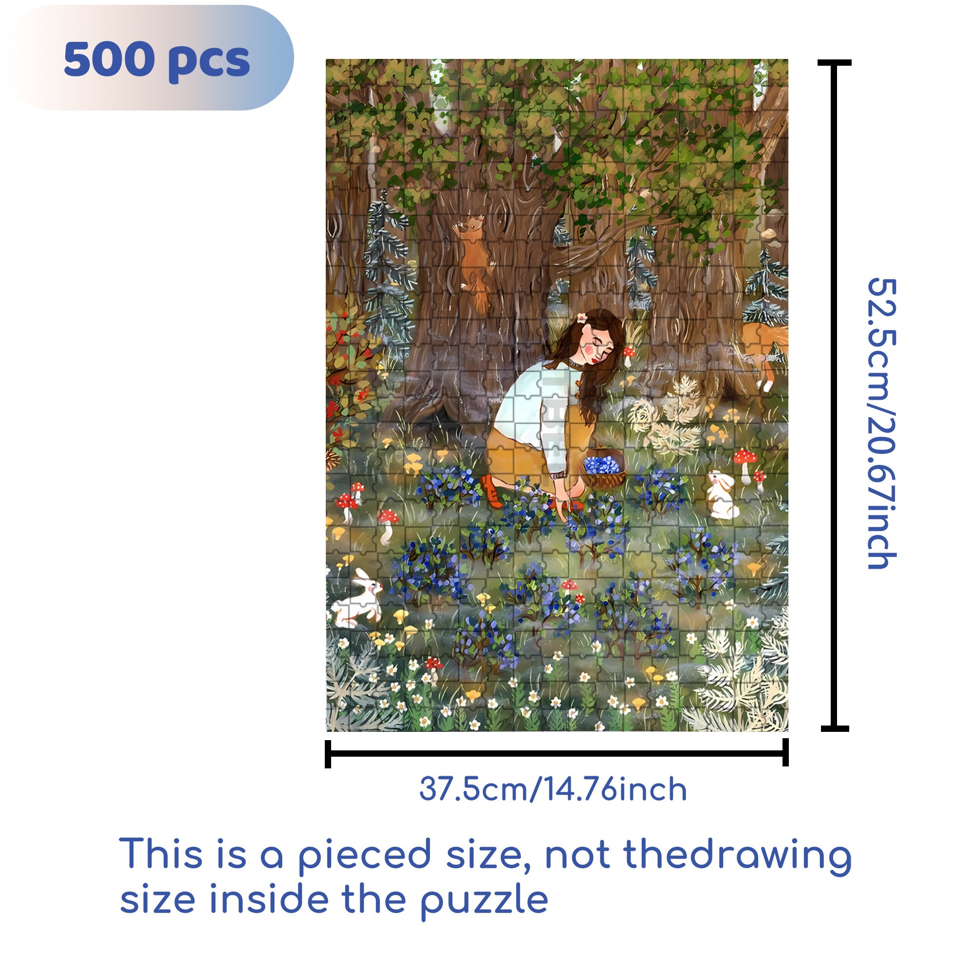 Harvesting Berries 500pcs/1000pcs Jigsaw Puzzle, Scratch-Resistant, Interactive Family Game & Brain-Boosting DIY Decor, Perfect for Halloween, Christmas & New Year Gifts, Family Puzzle Game