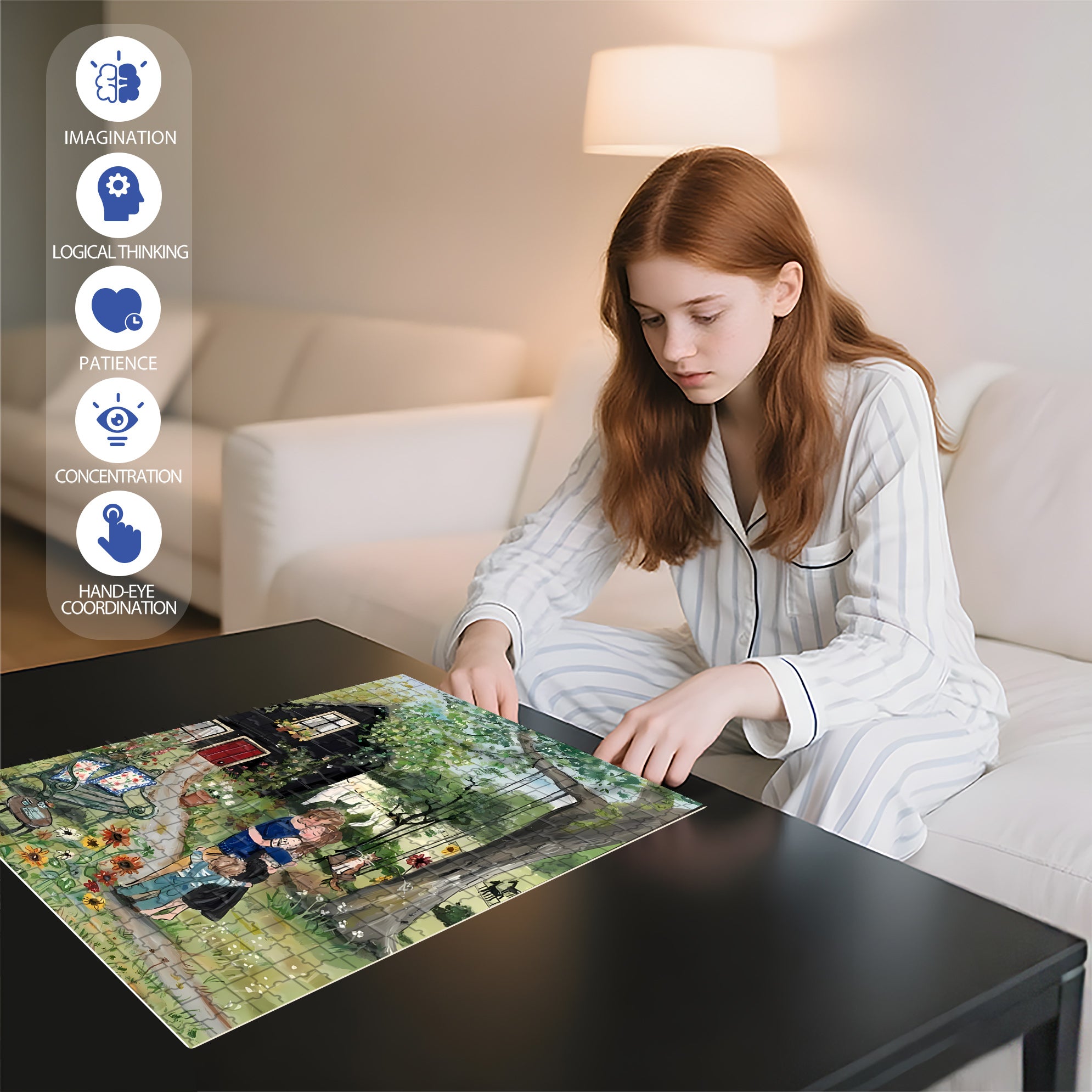 Hug 500pcs/1000pcs Jigsaw Puzzle, Scratch-Resistant, Interactive Family Game & Brain-Boosting DIY Decor, Perfect for Halloween, Christmas & New Year Gifts, Family Puzzle Game