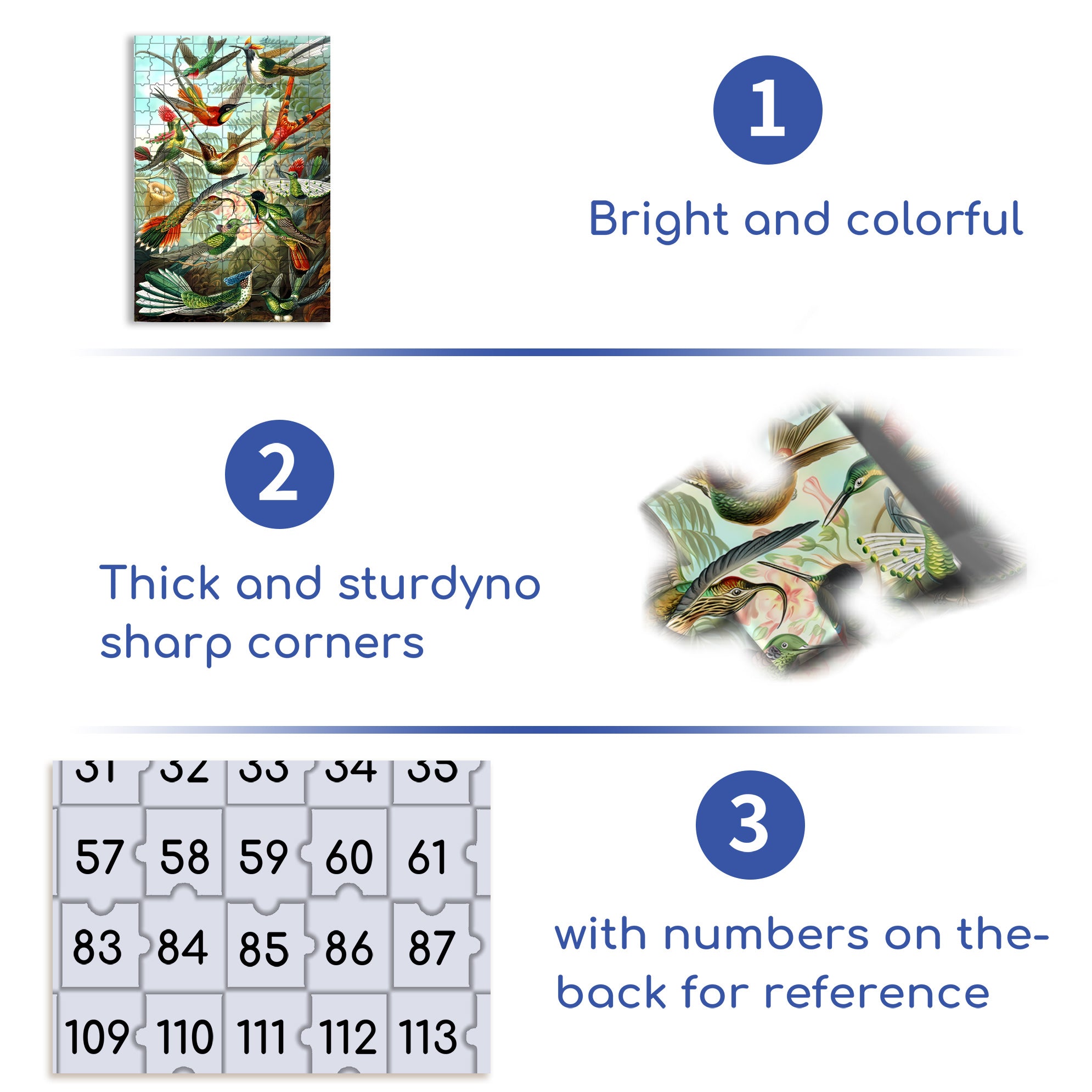 Hummingbird 500pcs/1000pcs Jigsaw Puzzle, Scratch-Resistant, Interactive Family Game & Brain-Boosting DIY Decor, Perfect for Halloween, Christmas & New Year Gifts, Family Puzzle Game