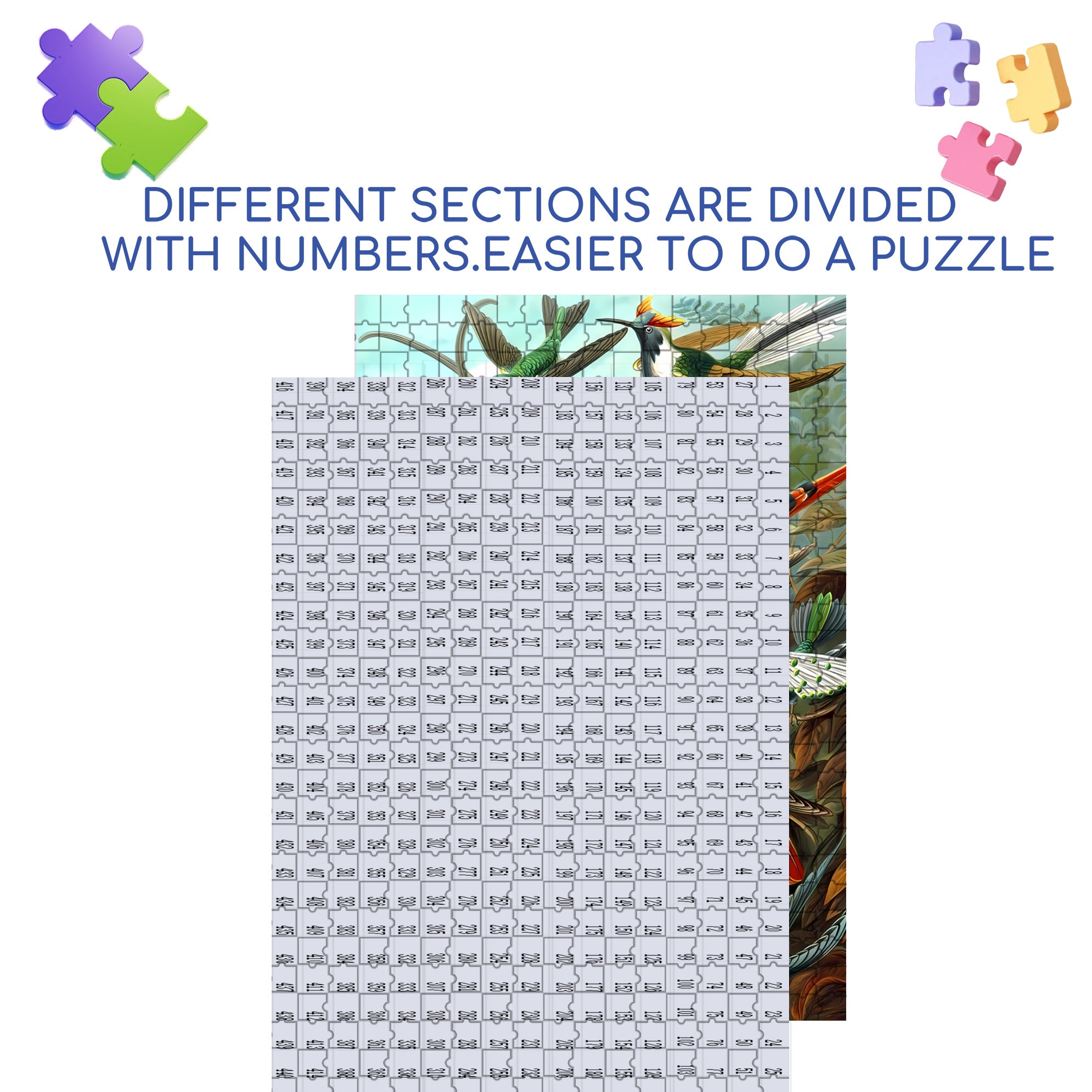 Hummingbird 500pcs/1000pcs Jigsaw Puzzle, Scratch-Resistant, Interactive Family Game & Brain-Boosting DIY Decor, Perfect for Halloween, Christmas & New Year Gifts, Family Puzzle Game