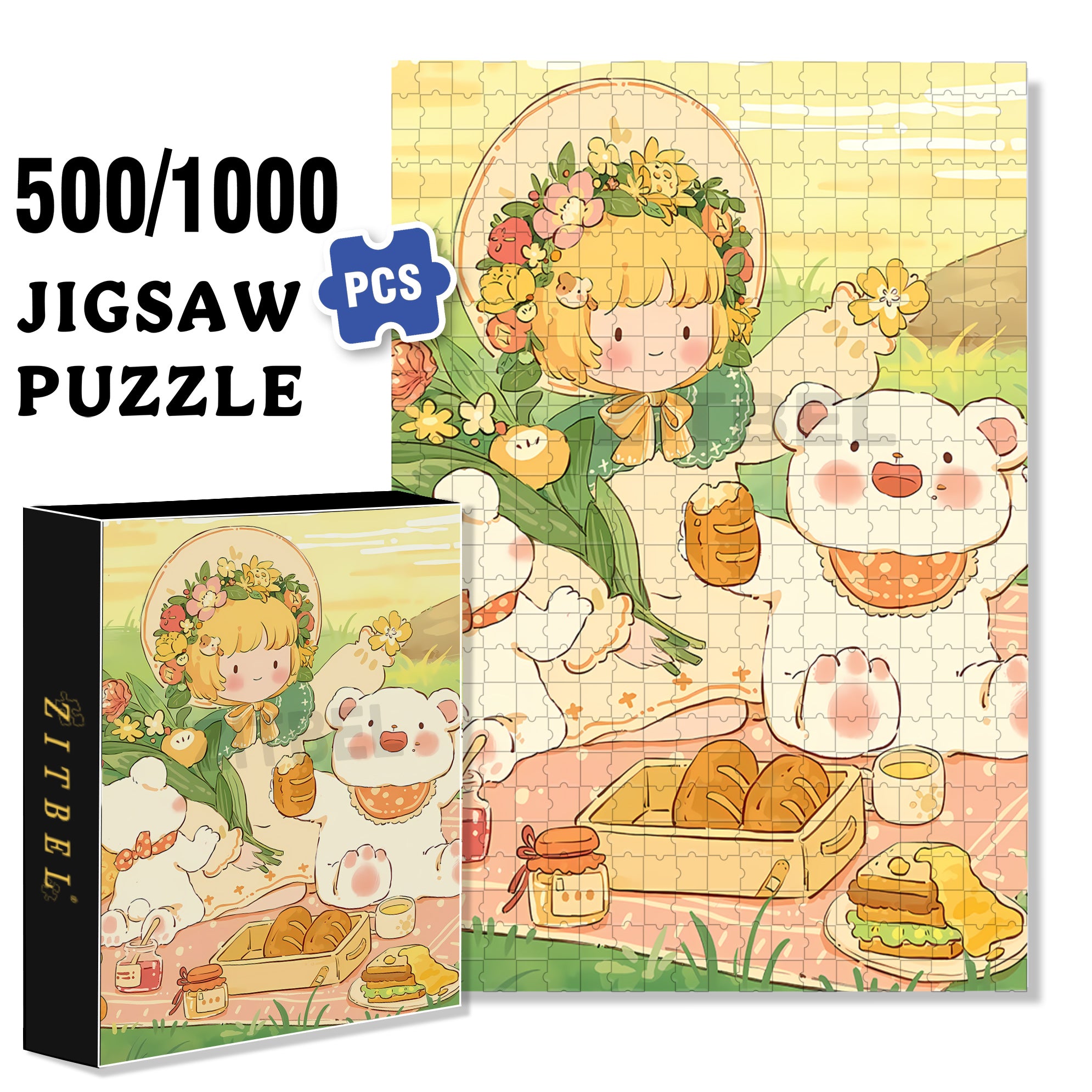 In Spring 500pcs/1000pcs Jigsaw Puzzle, Scratch-Resistant, Interactive Family Game & Brain-Boosting DIY Decor, Perfect for Halloween, Christmas & New Year Gifts, Family Puzzle Game