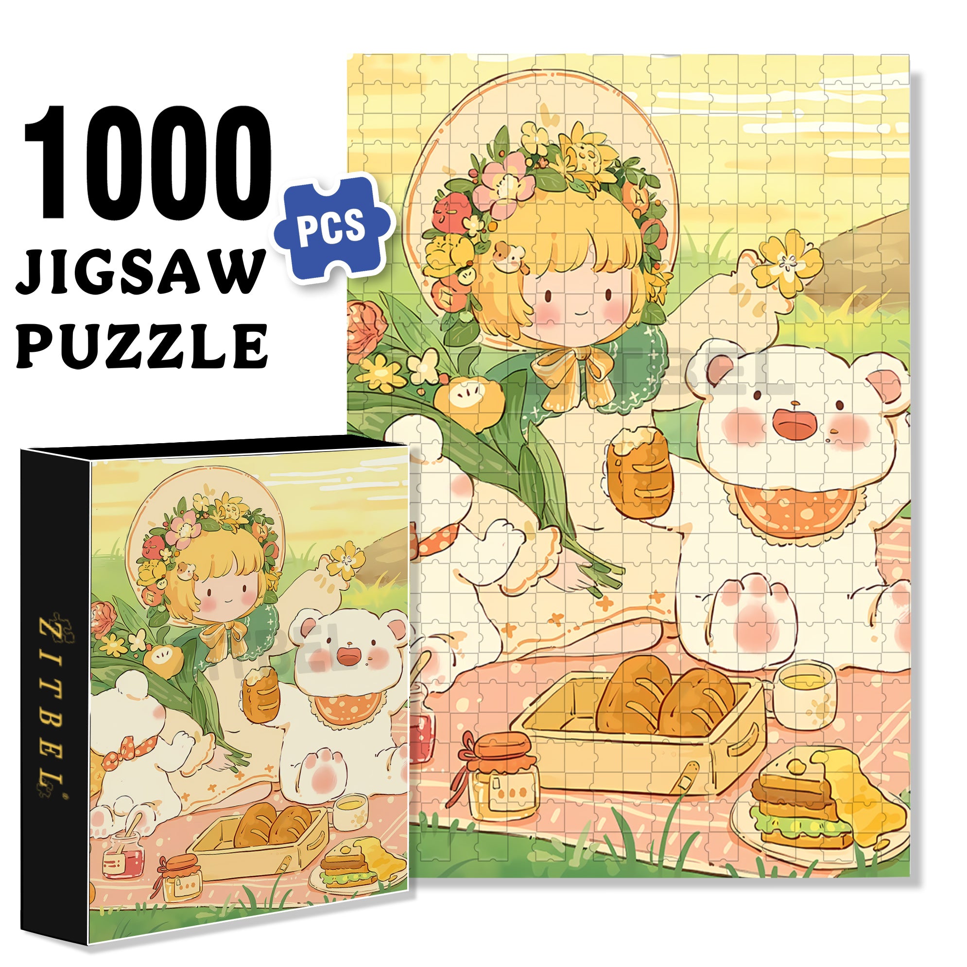 In Spring 500pcs/1000pcs Jigsaw Puzzle, Scratch-Resistant, Interactive Family Game & Brain-Boosting DIY Decor, Perfect for Halloween, Christmas & New Year Gifts, Family Puzzle Game