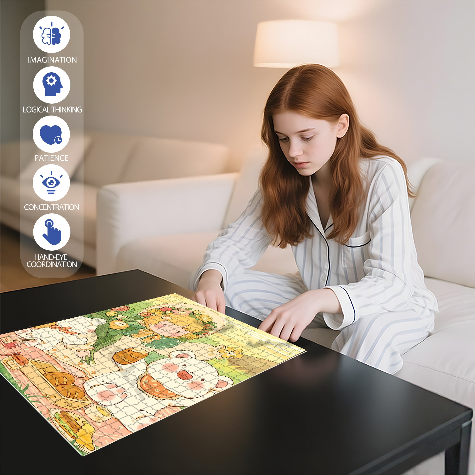 In Spring 500pcs/1000pcs Jigsaw Puzzle, Scratch-Resistant, Interactive Family Game & Brain-Boosting DIY Decor, Perfect for Halloween, Christmas & New Year Gifts, Family Puzzle Game