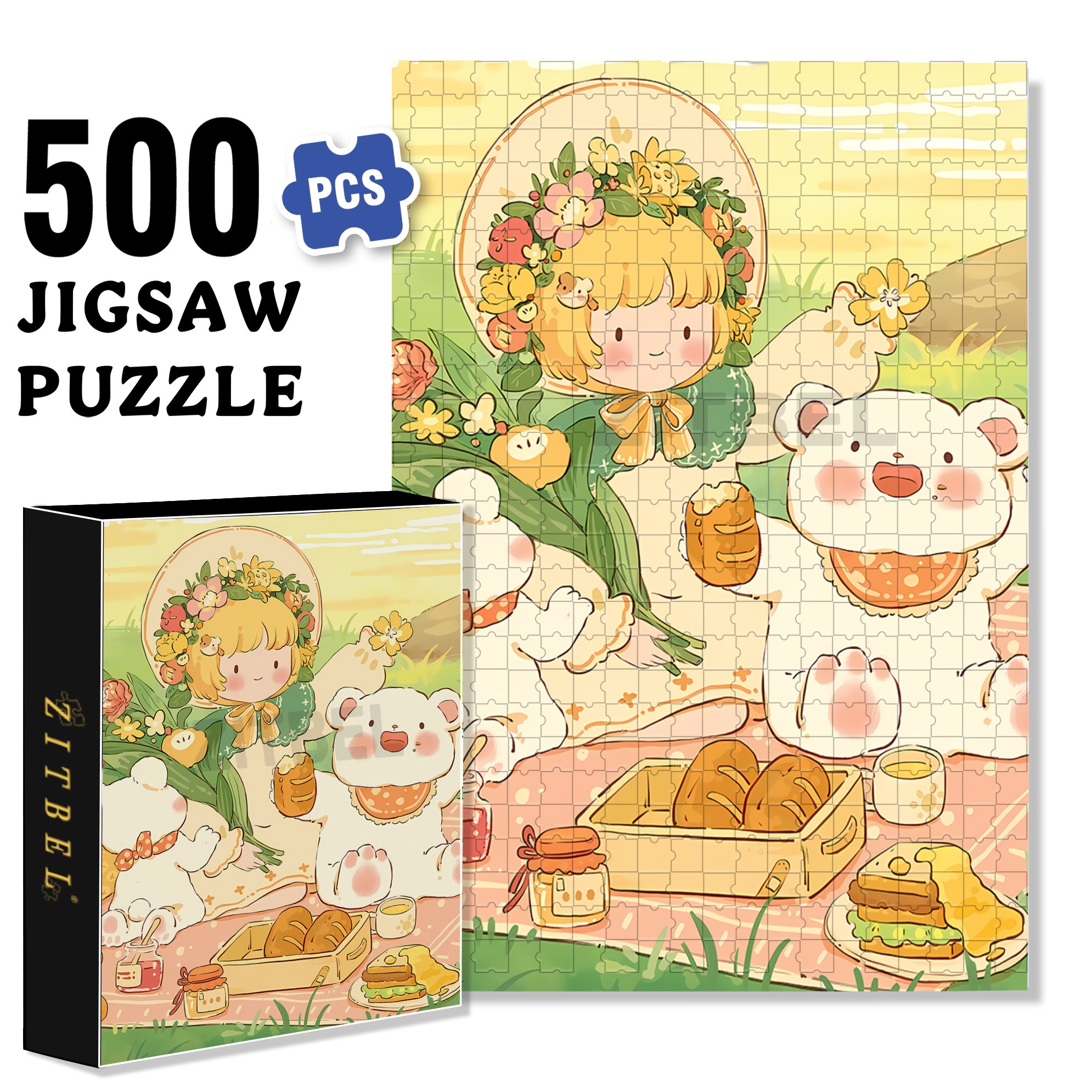 In Spring 500pcs/1000pcs Jigsaw Puzzle, Scratch-Resistant, Interactive Family Game & Brain-Boosting DIY Decor, Perfect for Halloween, Christmas & New Year Gifts, Family Puzzle Game
