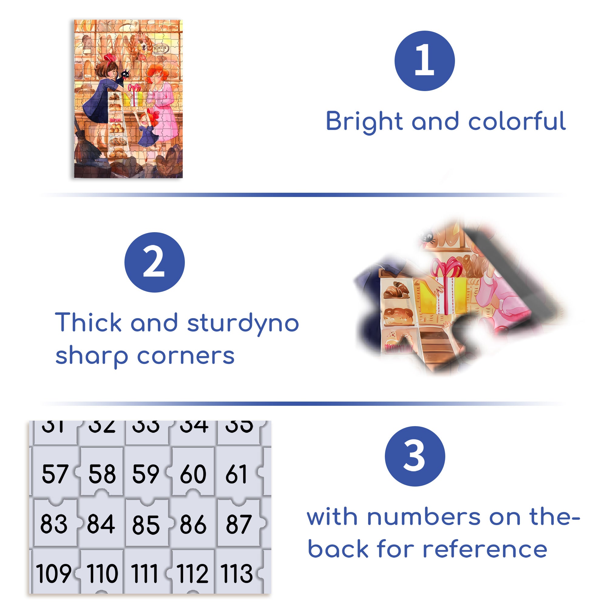 Kiki's Bakery 500pcs/1000pcs Jigsaw Puzzle, Scratch-Resistant, Interactive Family Game & Brain-Boosting DIY Decor, Perfect for Halloween, Christmas & New Year Gifts, Family Puzzle Game