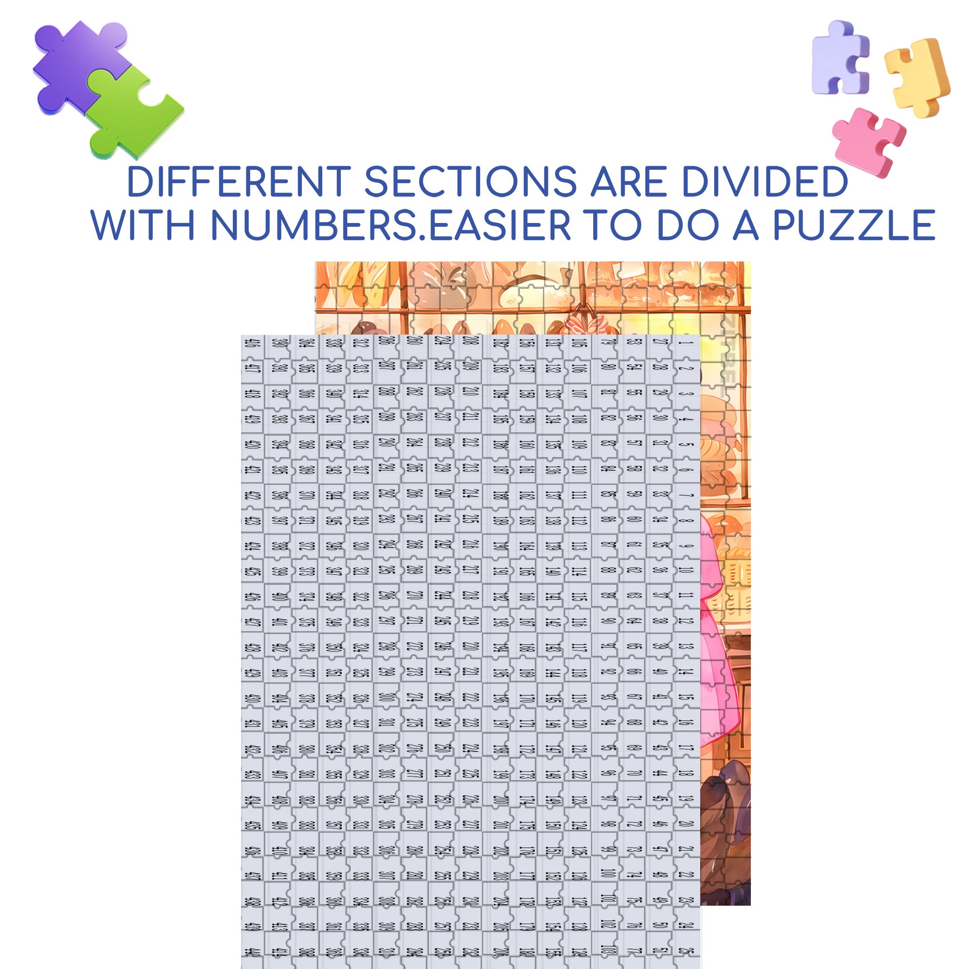Kiki's Bakery 500pcs/1000pcs Jigsaw Puzzle, Scratch-Resistant, Interactive Family Game & Brain-Boosting DIY Decor, Perfect for Halloween, Christmas & New Year Gifts, Family Puzzle Game