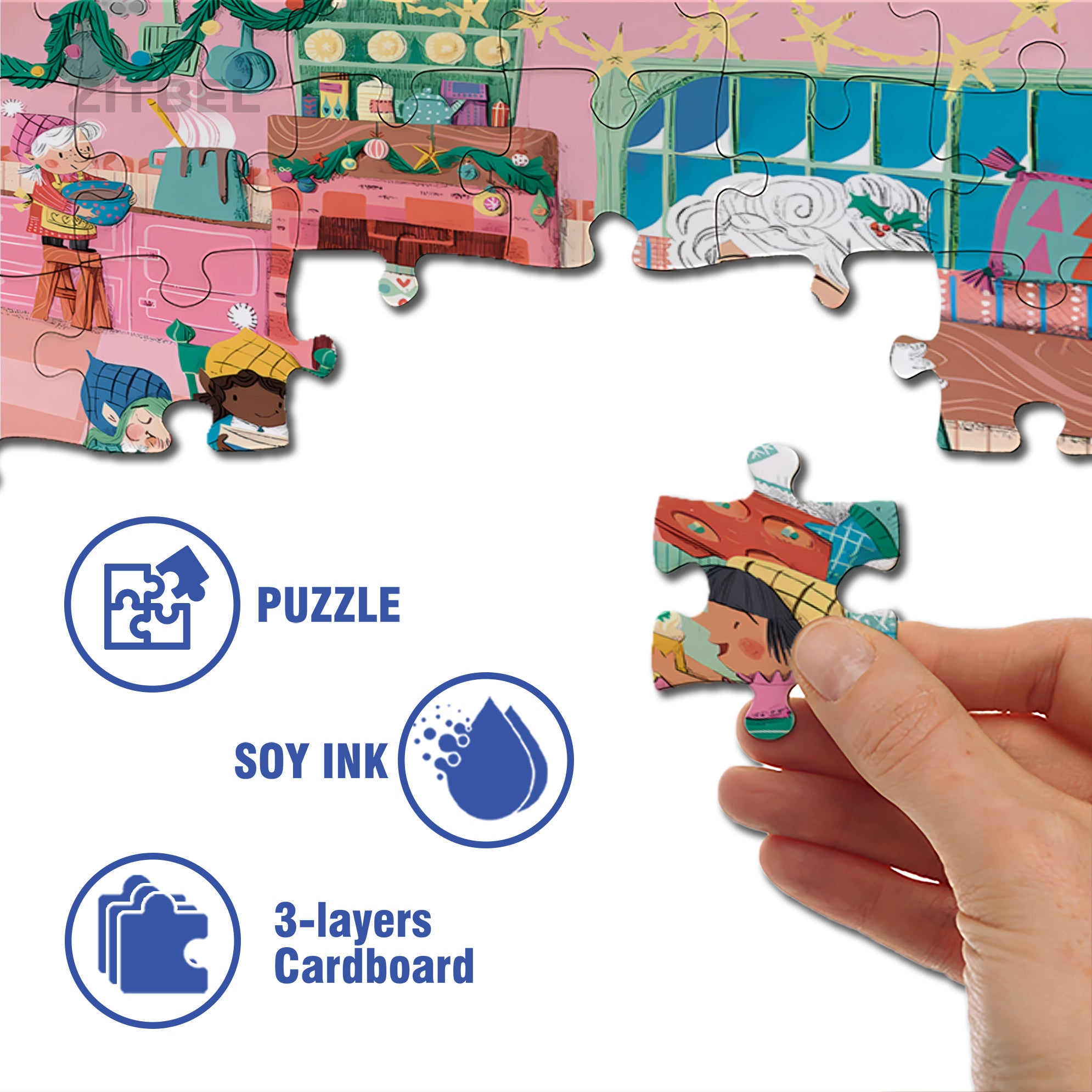 Lanci's Kitchen 500pcs/1000pcs Jigsaw Puzzle, Scratch-Resistant, Interactive Family Game & Brain-Boosting DIY Decor, Perfect for Halloween, Christmas & New Year Gifts, Family Puzzle Game