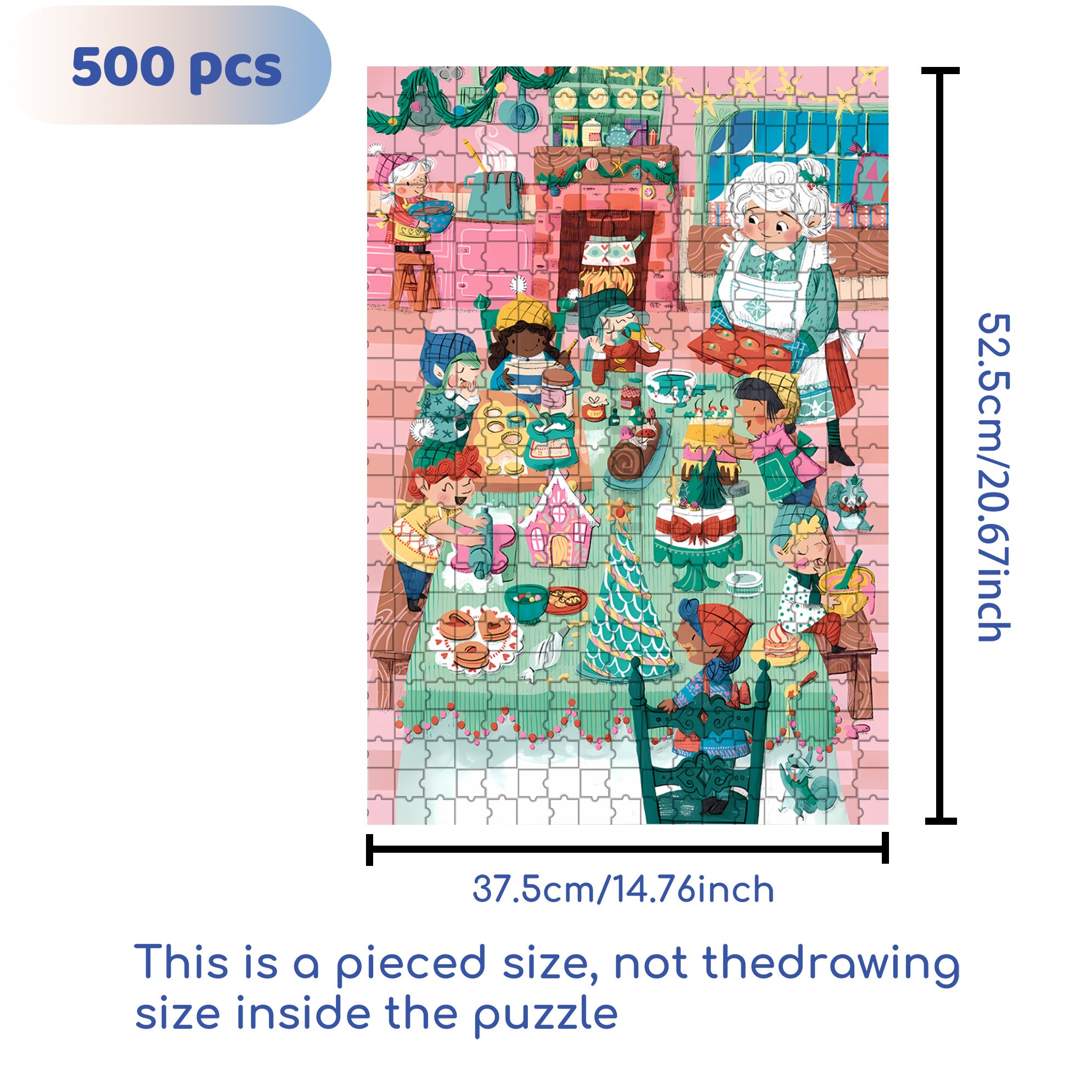 Lanci's Kitchen 500pcs/1000pcs Jigsaw Puzzle, Scratch-Resistant, Interactive Family Game & Brain-Boosting DIY Decor, Perfect for Halloween, Christmas & New Year Gifts, Family Puzzle Game