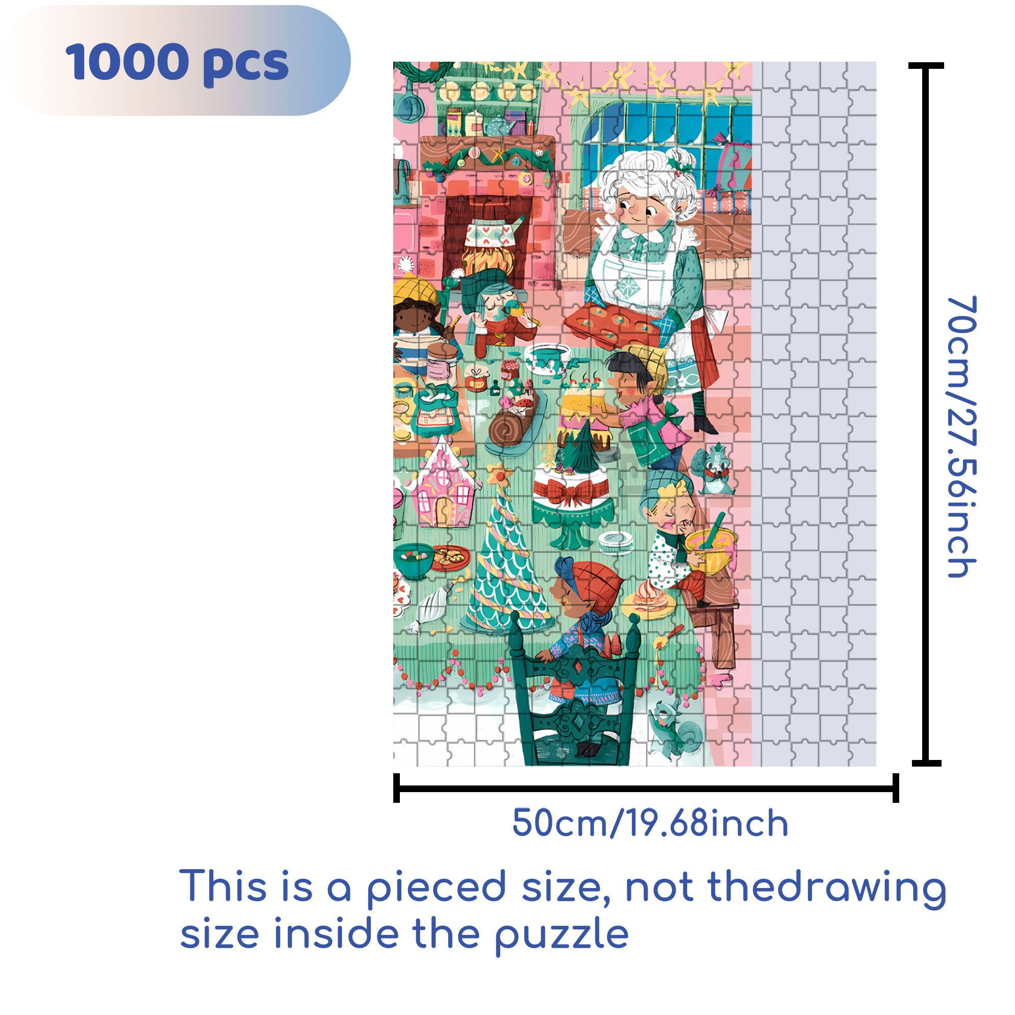 Lanci's Kitchen 500pcs/1000pcs Jigsaw Puzzle, Scratch-Resistant, Interactive Family Game & Brain-Boosting DIY Decor, Perfect for Halloween, Christmas & New Year Gifts, Family Puzzle Game