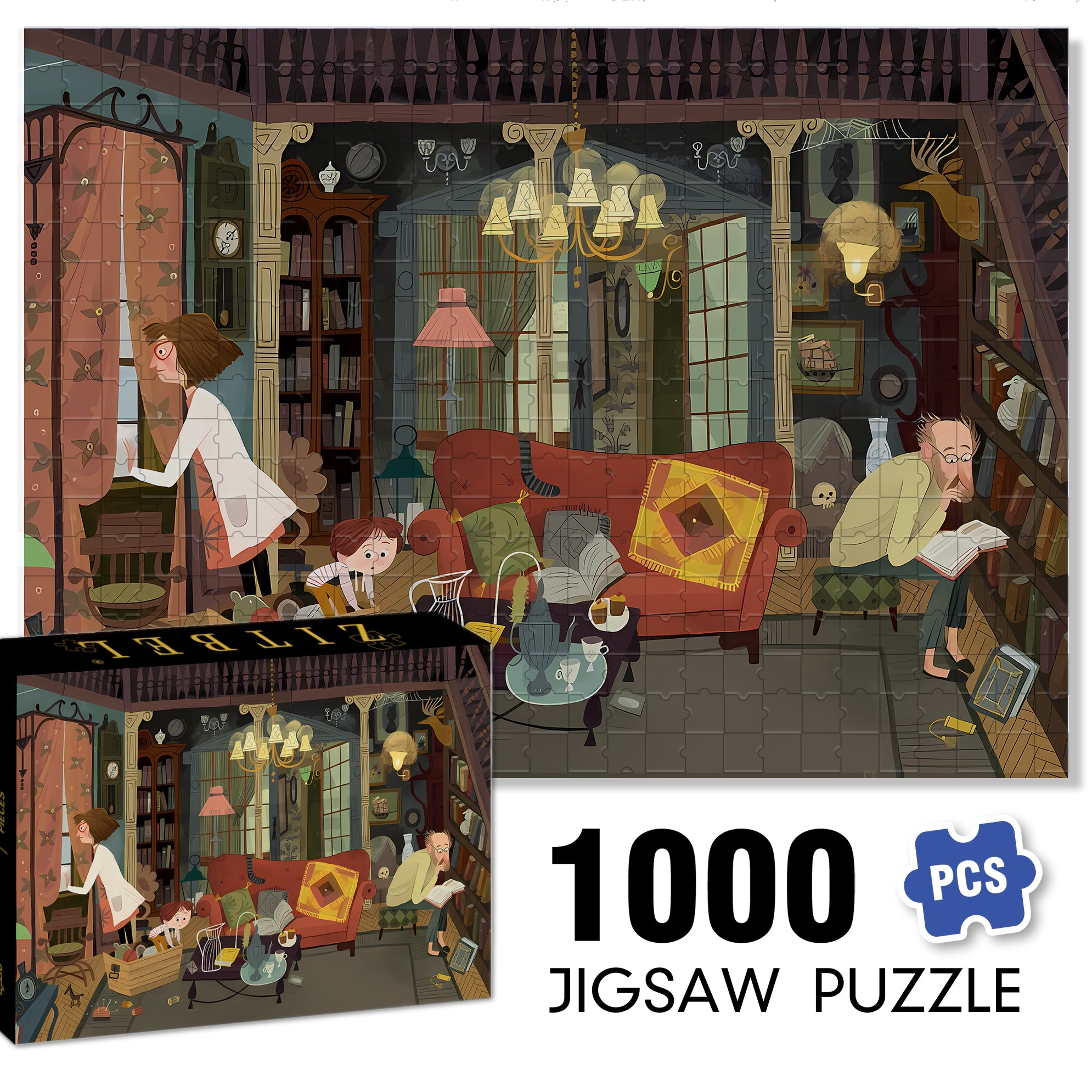 Look For Treasure 500pcs/1000pcs Jigsaw Puzzle, Scratch-Resistant, Interactive Family Game & Brain-Boosting DIY Decor, Perfect for Halloween, Christmas & New Year Gifts, Family Puzzle Game
