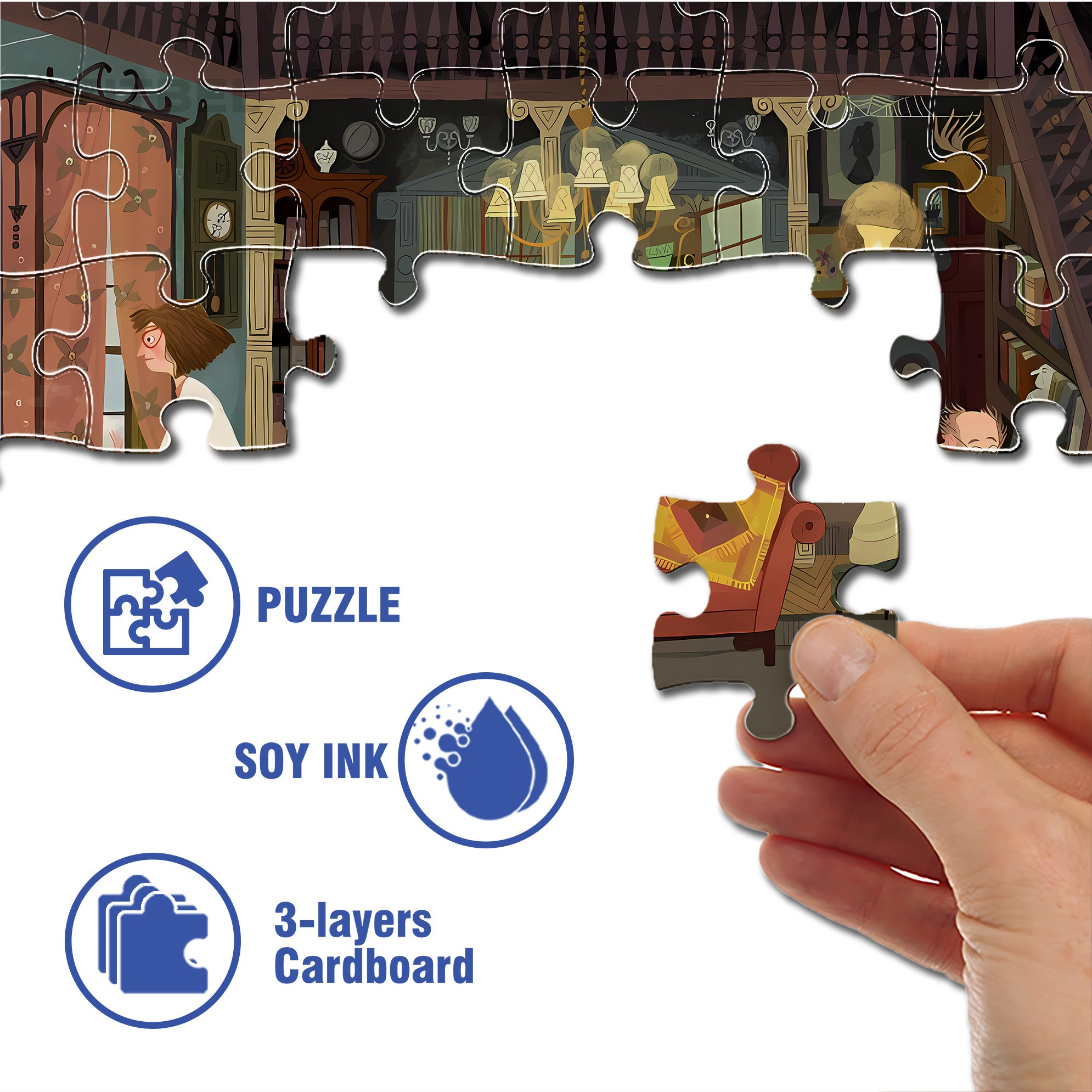 Look For Treasure 500pcs/1000pcs Jigsaw Puzzle, Scratch-Resistant, Interactive Family Game & Brain-Boosting DIY Decor, Perfect for Halloween, Christmas & New Year Gifts, Family Puzzle Game