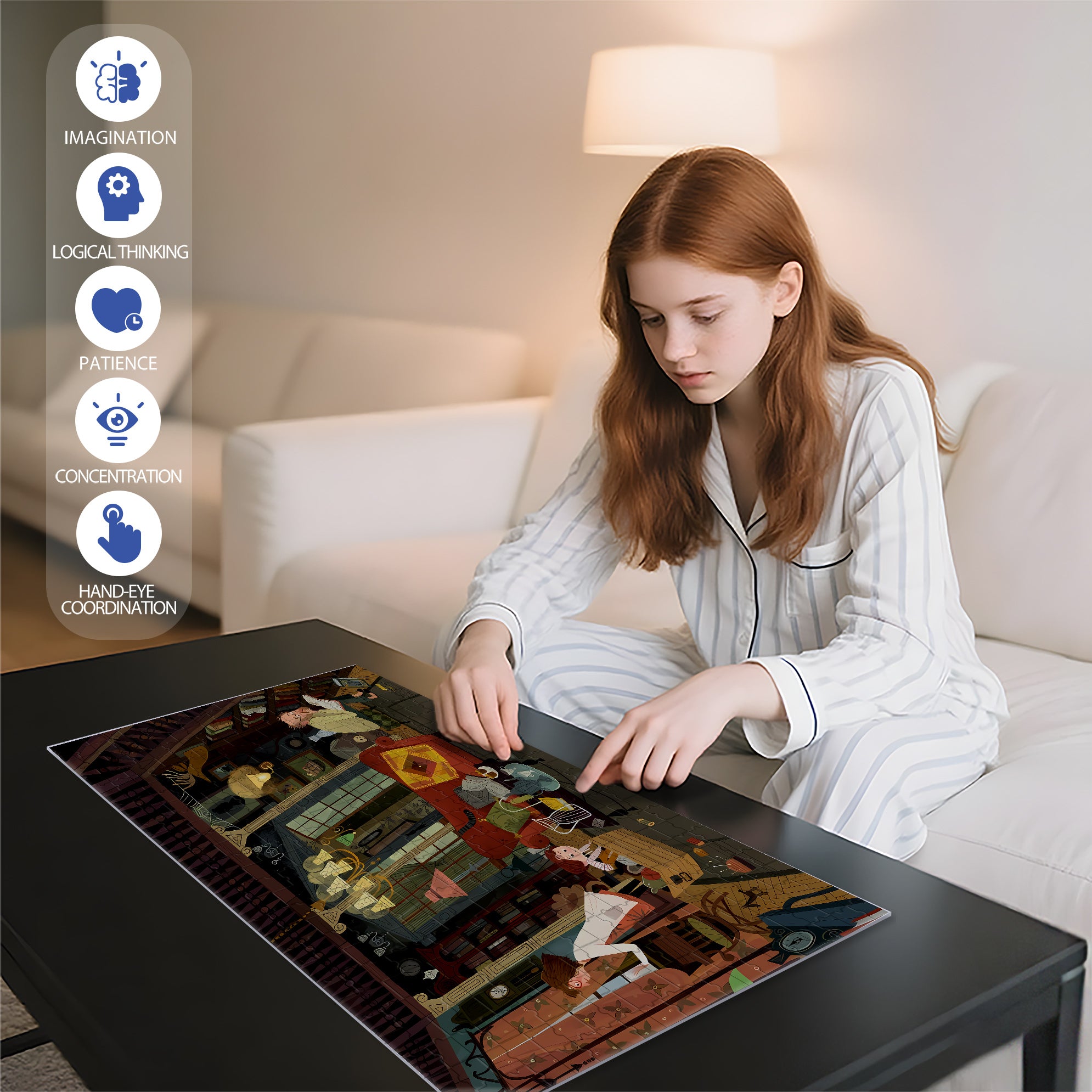 Look For Treasure 500pcs/1000pcs Jigsaw Puzzle, Scratch-Resistant, Interactive Family Game & Brain-Boosting DIY Decor, Perfect for Halloween, Christmas & New Year Gifts, Family Puzzle Game