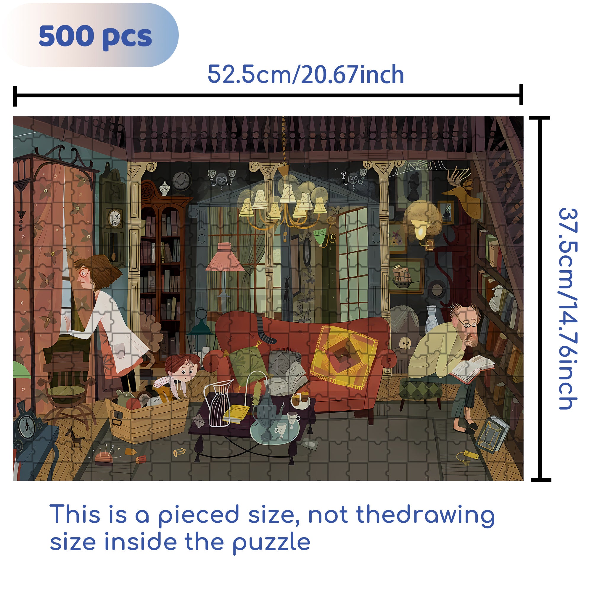 Look For Treasure 500pcs/1000pcs Jigsaw Puzzle, Scratch-Resistant, Interactive Family Game & Brain-Boosting DIY Decor, Perfect for Halloween, Christmas & New Year Gifts, Family Puzzle Game