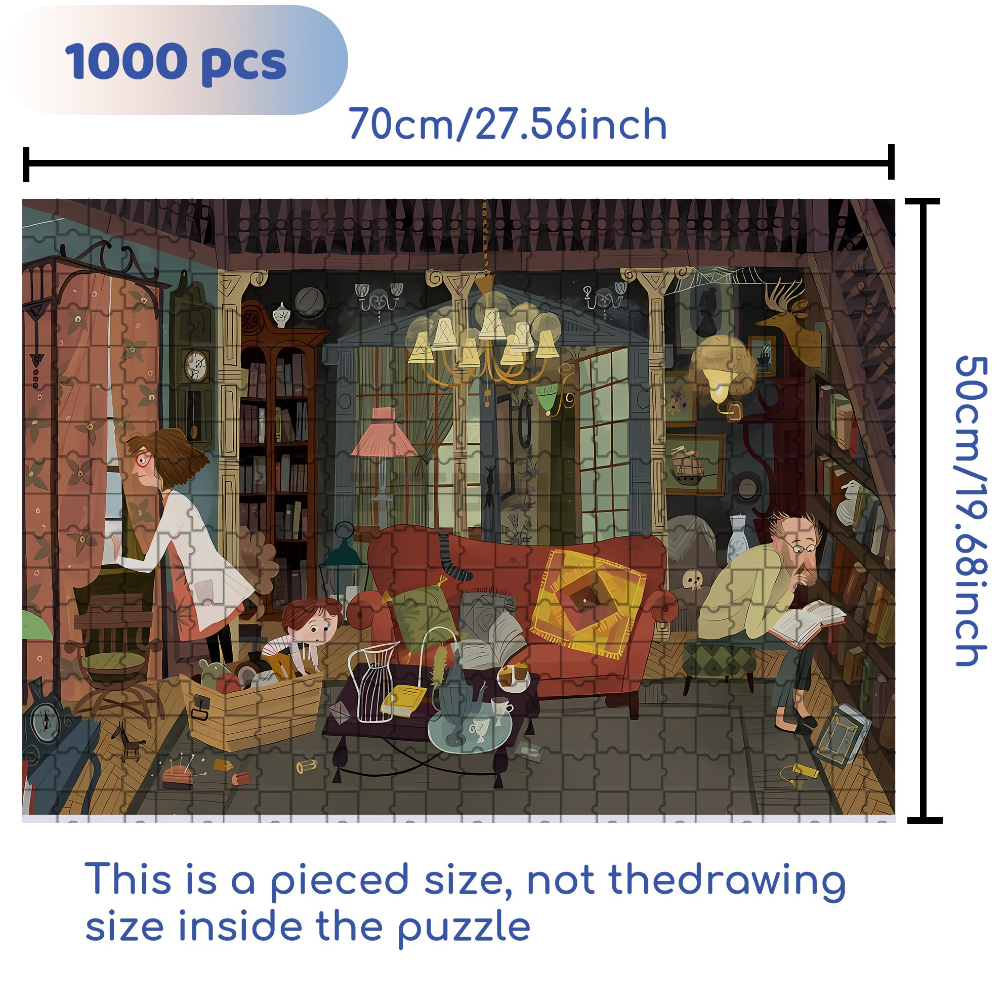 Look For Treasure 500pcs/1000pcs Jigsaw Puzzle, Scratch-Resistant, Interactive Family Game & Brain-Boosting DIY Decor, Perfect for Halloween, Christmas & New Year Gifts, Family Puzzle Game