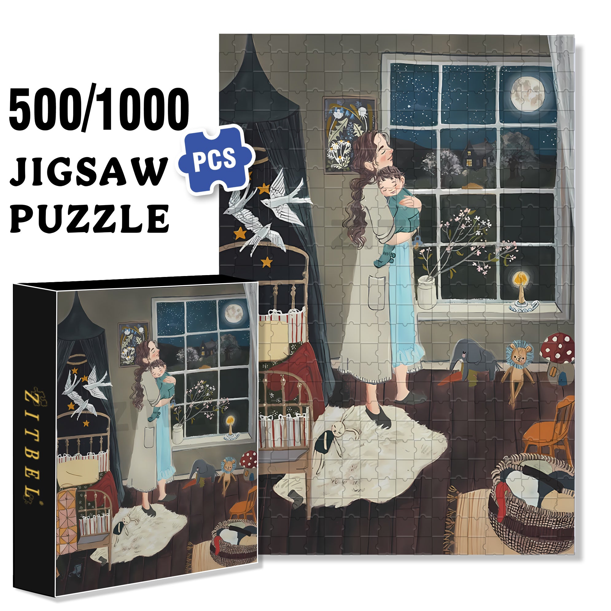 Lore Pemberton 500pcs/1000pcs Jigsaw Puzzle, Scratch-Resistant, Interactive Family Game & Brain-Boosting DIY Decor, Perfect for Halloween, Christmas & New Year Gifts, Family Puzzle Game