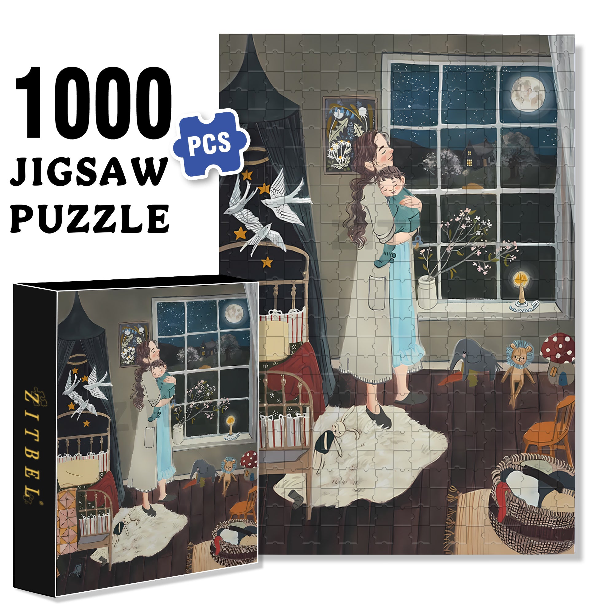 Lore Pemberton 500pcs/1000pcs Jigsaw Puzzle, Scratch-Resistant, Interactive Family Game & Brain-Boosting DIY Decor, Perfect for Halloween, Christmas & New Year Gifts, Family Puzzle Game