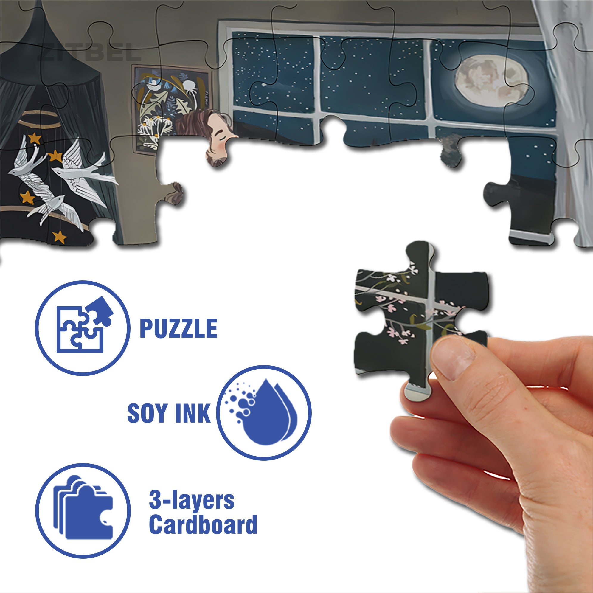 Lore Pemberton 500pcs/1000pcs Jigsaw Puzzle, Scratch-Resistant, Interactive Family Game & Brain-Boosting DIY Decor, Perfect for Halloween, Christmas & New Year Gifts, Family Puzzle Game