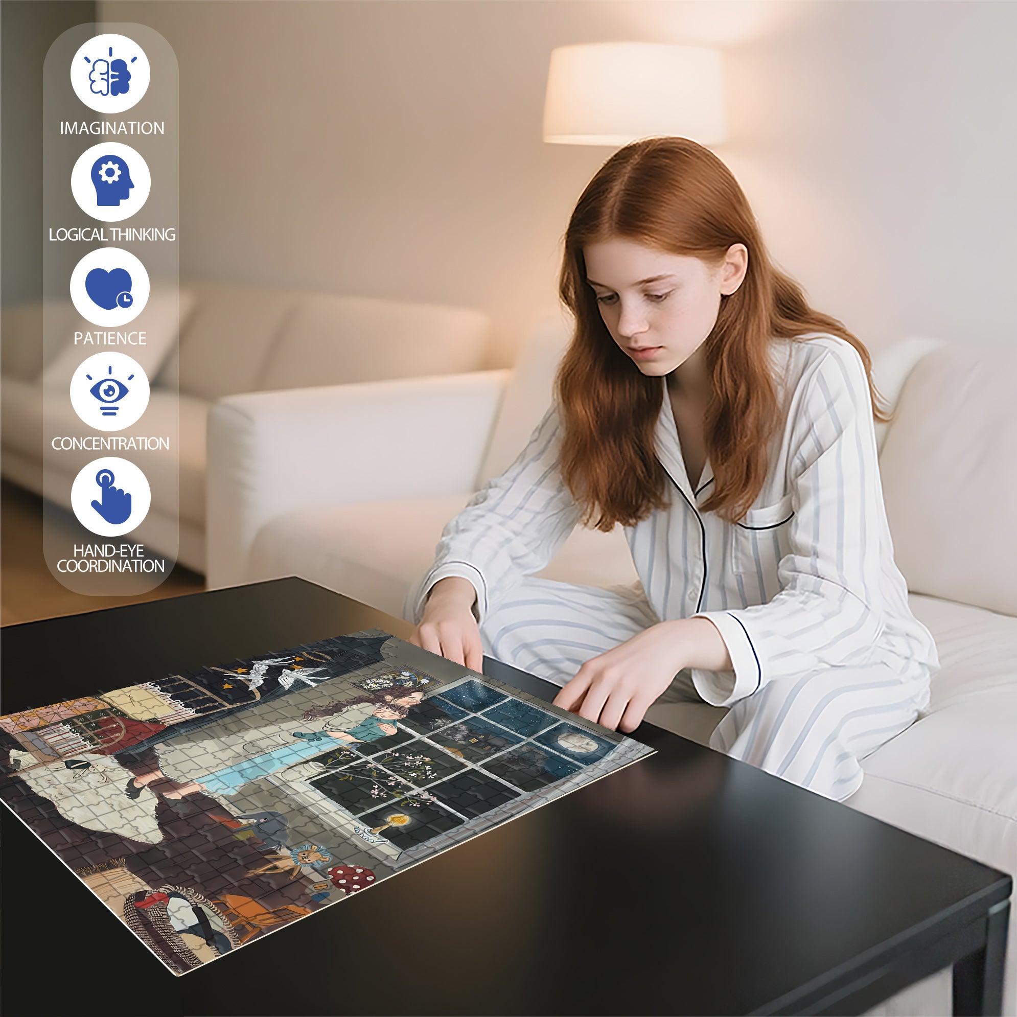 Lore Pemberton 500pcs/1000pcs Jigsaw Puzzle, Scratch-Resistant, Interactive Family Game & Brain-Boosting DIY Decor, Perfect for Halloween, Christmas & New Year Gifts, Family Puzzle Game