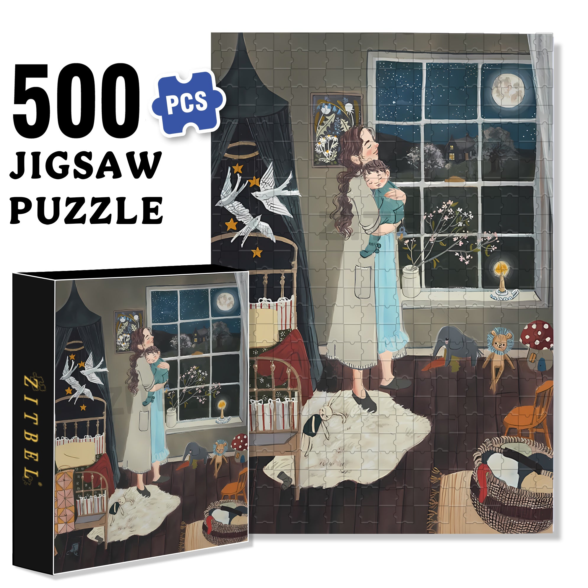 Lore Pemberton 500pcs/1000pcs Jigsaw Puzzle, Scratch-Resistant, Interactive Family Game & Brain-Boosting DIY Decor, Perfect for Halloween, Christmas & New Year Gifts, Family Puzzle Game