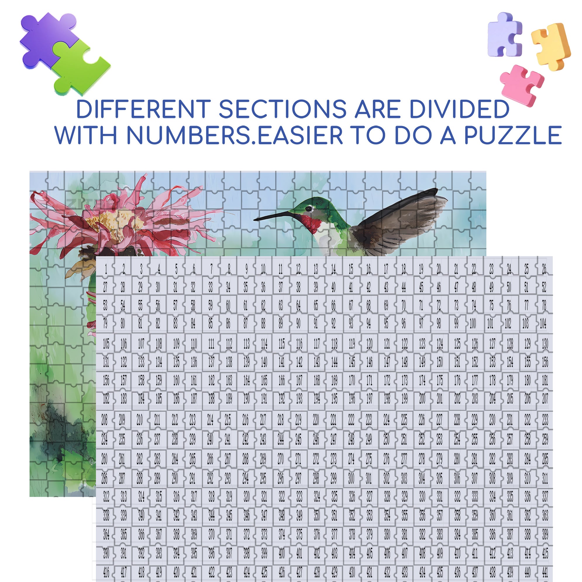 Love Of Hummingbird 500pcs/1000pcs Jigsaw Puzzle, Scratch-Resistant, Interactive Family Game & Brain-Boosting DIY Decor, Perfect for Halloween, Christmas & New Year Gifts, Family Puzzle Game